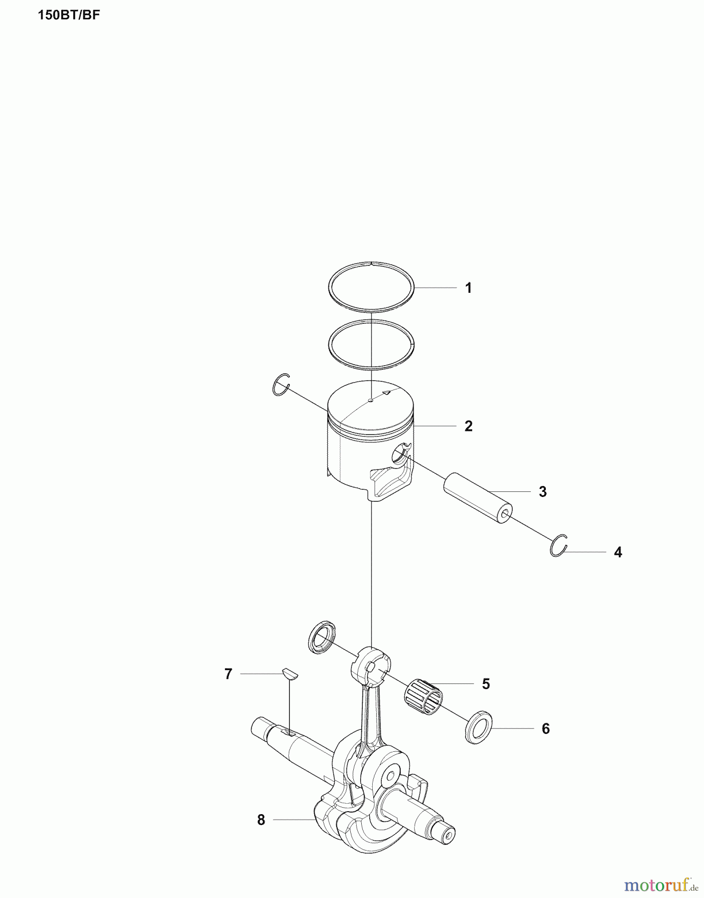 Husqvarna Bläser / Sauger / Häcksler / Mulchgeräte 150 BT - Husqvarna Backpack Blower (2007-05 to 2008-09) Piston / Crankshaft