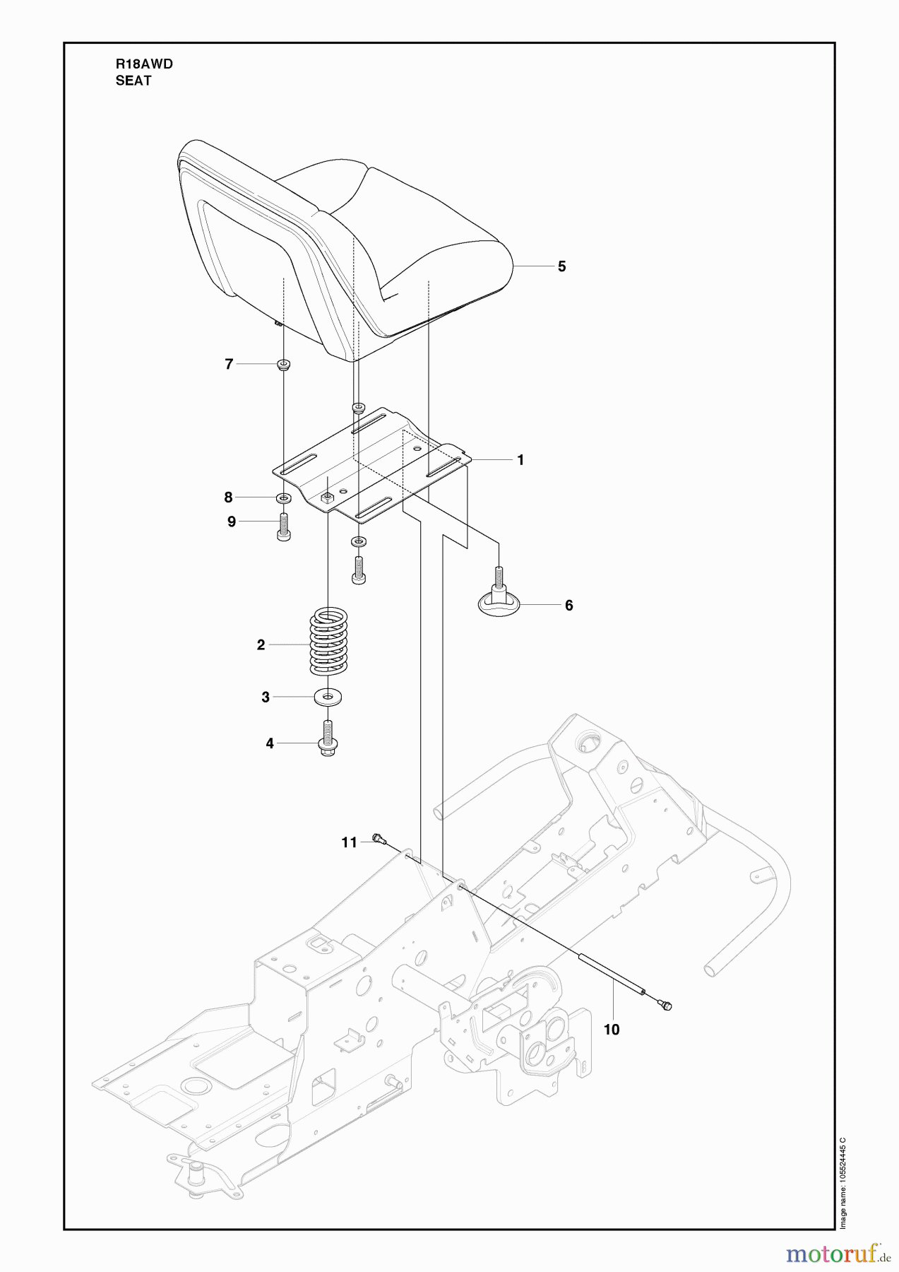 Husqvarna Reitermäher, Motor hinten Rider 18 AWD (966414101) - Husqvarna Rear-Engine Rider (2010-03 & After) Seat