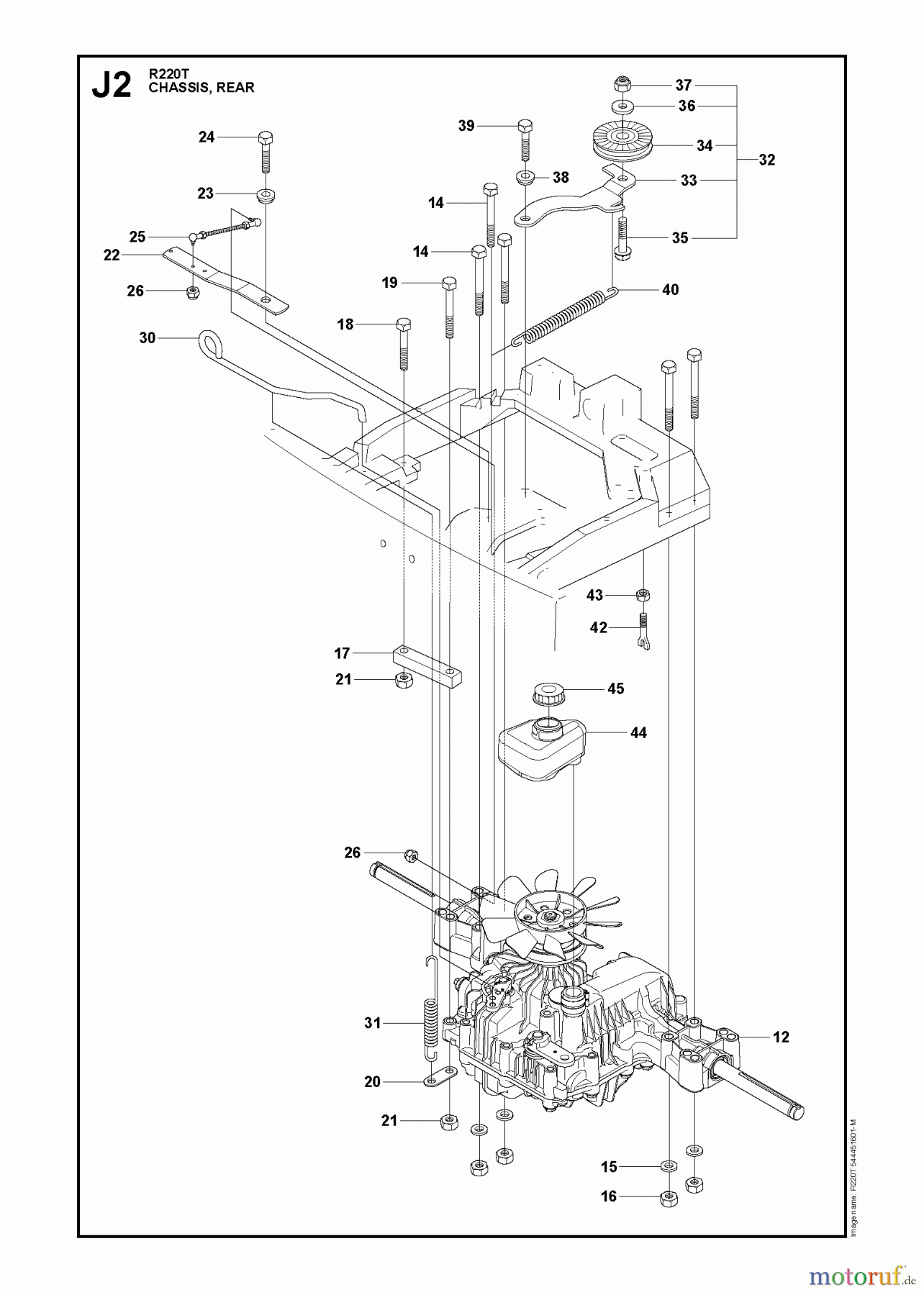  Husqvarna Reitermäher, Motor hinten Rider 220T (966785701) - Husqvarna Rear-Engine Rider (2012-03 & After) CHASSIS LOWER