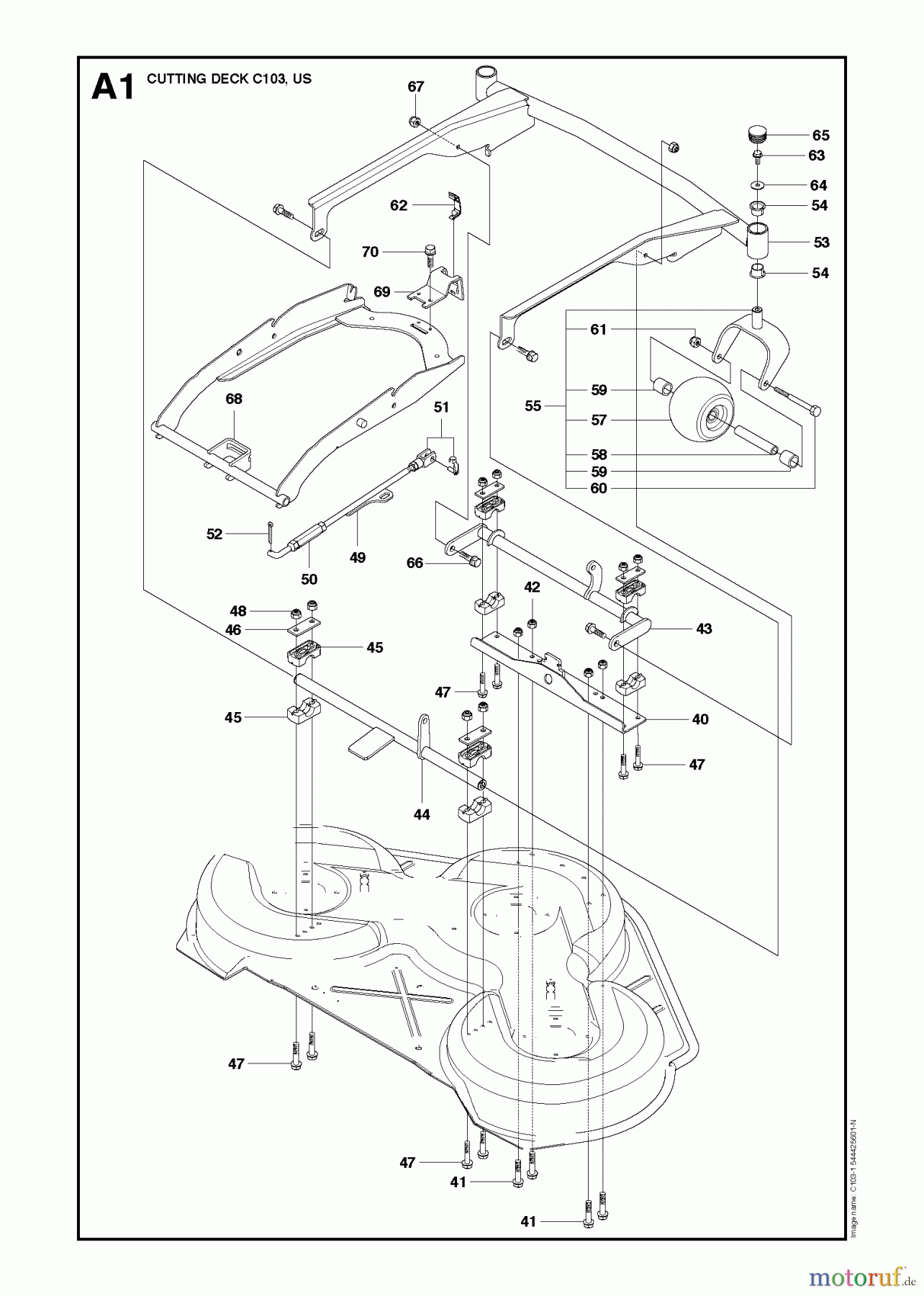 Husqvarna Reitermäher, Motor hinten Rider 220T (966785701) - Husqvarna Rear-Engine Rider (2012-03 & After) 103CM CUTTING DECK #2
