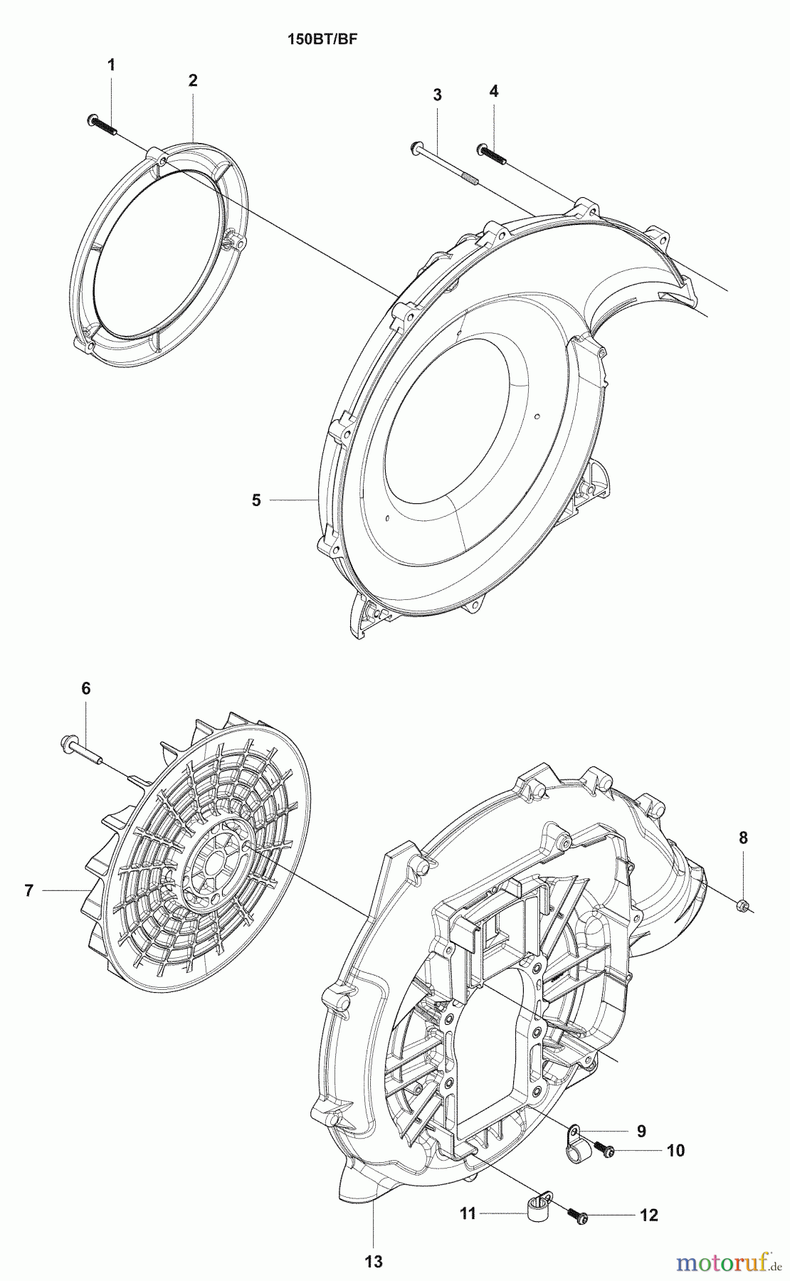 Husqvarna Bläser / Sauger / Häcksler / Mulchgeräte 150 BF - Husqvarna Backpack Blower (2008-10 & After) Fan Housing