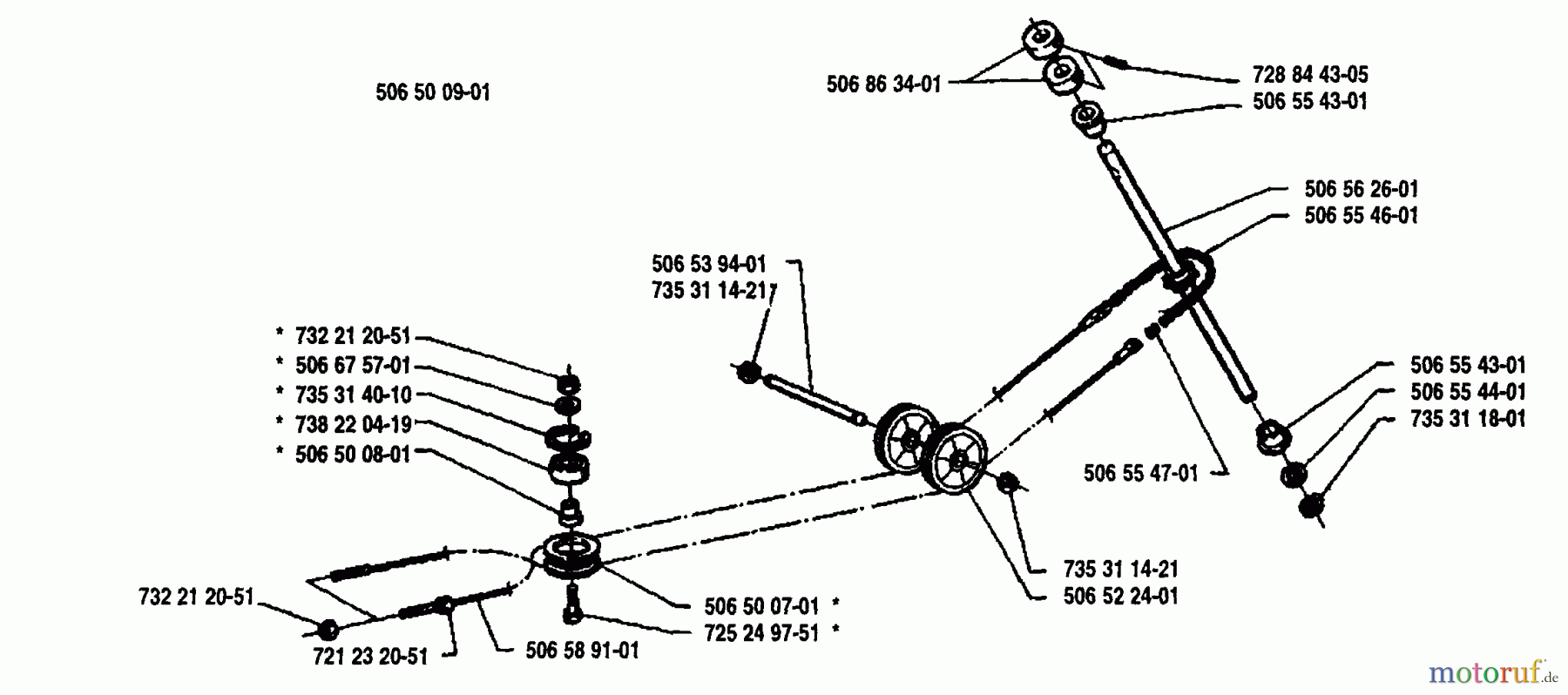 Husqvarna Reitermäher, Motor hinten Rider 850 12 5K - Husqvarna Swedish Rider (1991-01 & After) Steering Cable Pulley