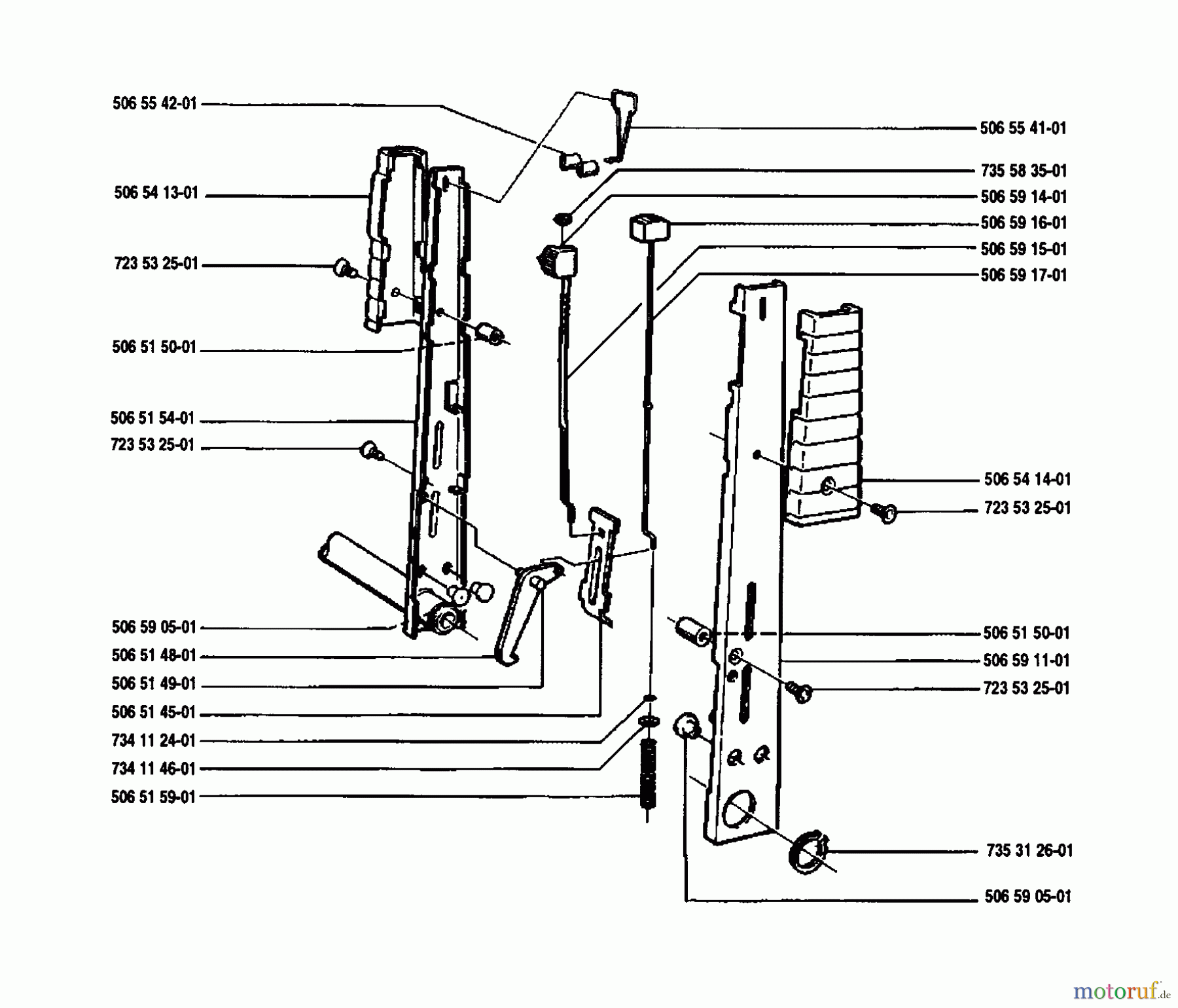  Husqvarna Reitermäher, Motor hinten Rider 850 8 - Husqvarna Swedish Rider (1989-02 to 1990-01) Lever Assembly