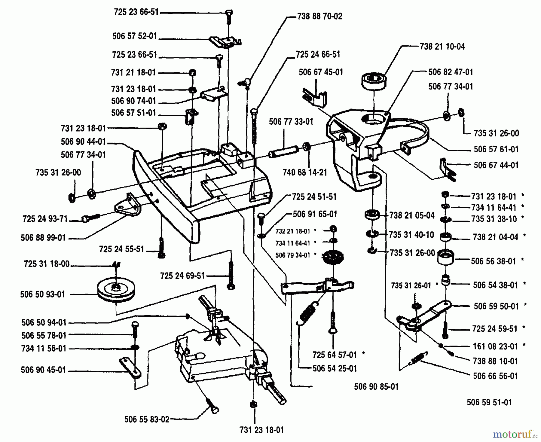  Husqvarna Reitermäher, Motor hinten Rider 970 12 - Husqvarna Swedish Rider (1994-03 & After) Tank, Frame And Steering Assembly
