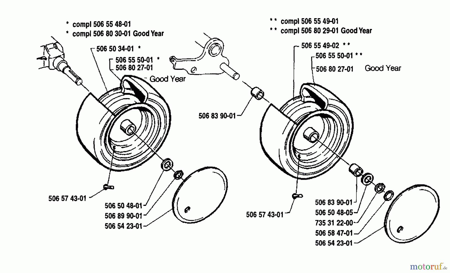 Husqvarna Reitermäher, Motor hinten Rider 970 125 - Husqvarna Swedish Rider (1992-03 & After) Wheel & Tire Assembly