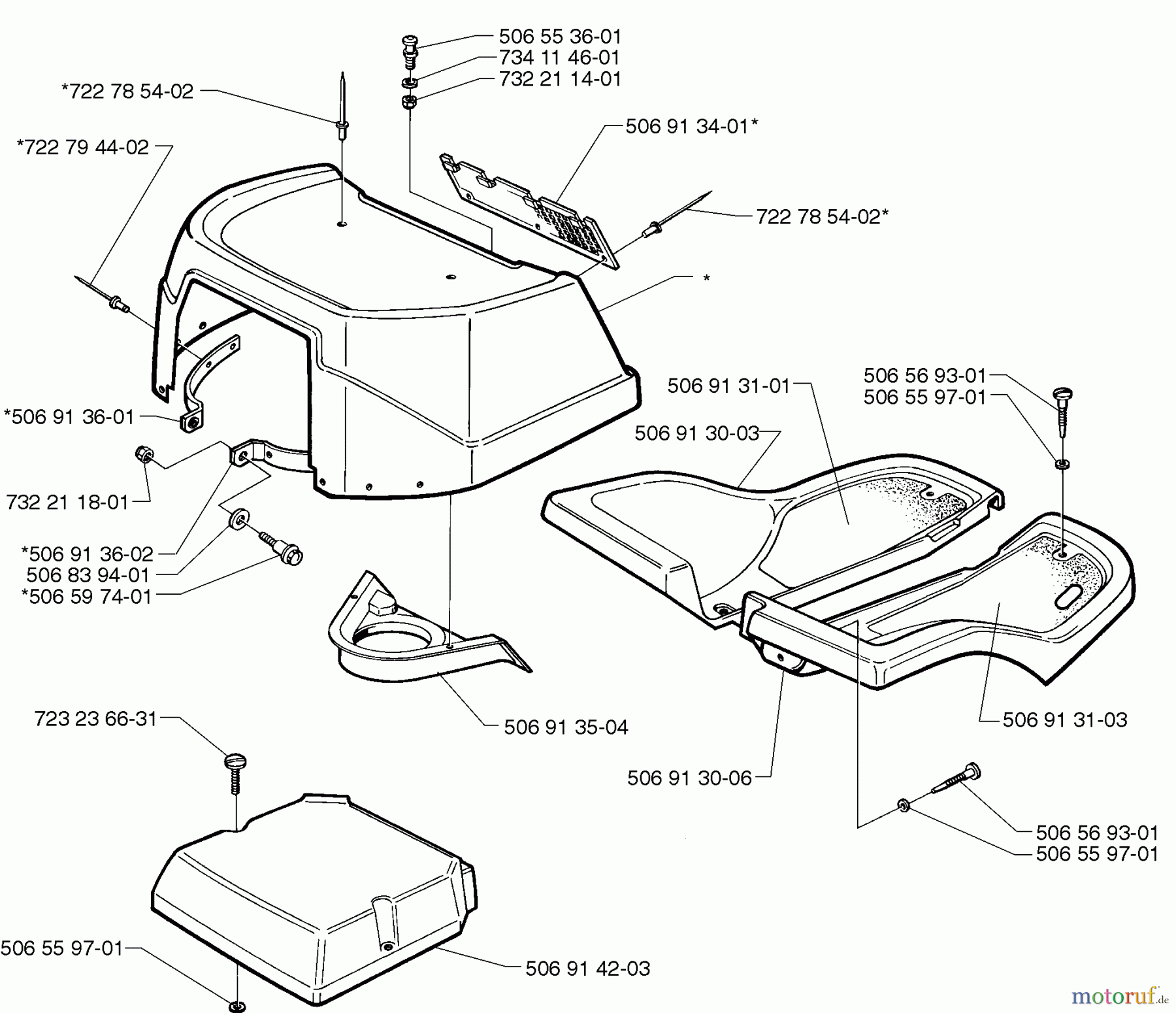 Husqvarna Reitermäher, Motor hinten Rider 970 HST - Husqvarna Swedish Rider (1997-02 & After) Transmission Cover