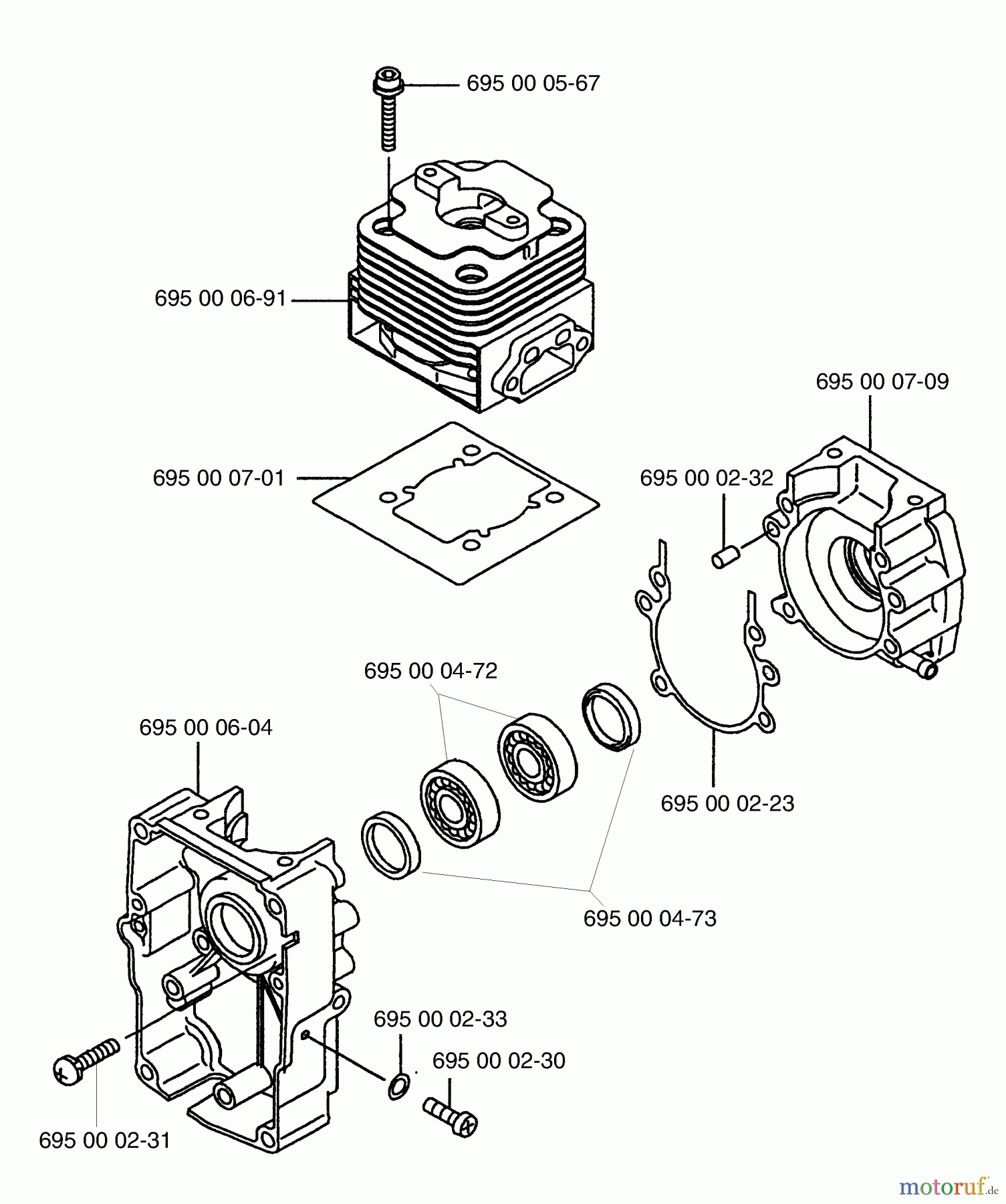 Husqvarna Bläser / Sauger / Häcksler / Mulchgeräte 155 BF - Husqvarna Backpack Blower (2001-04 & After) (California) Cylinder / Crankcase