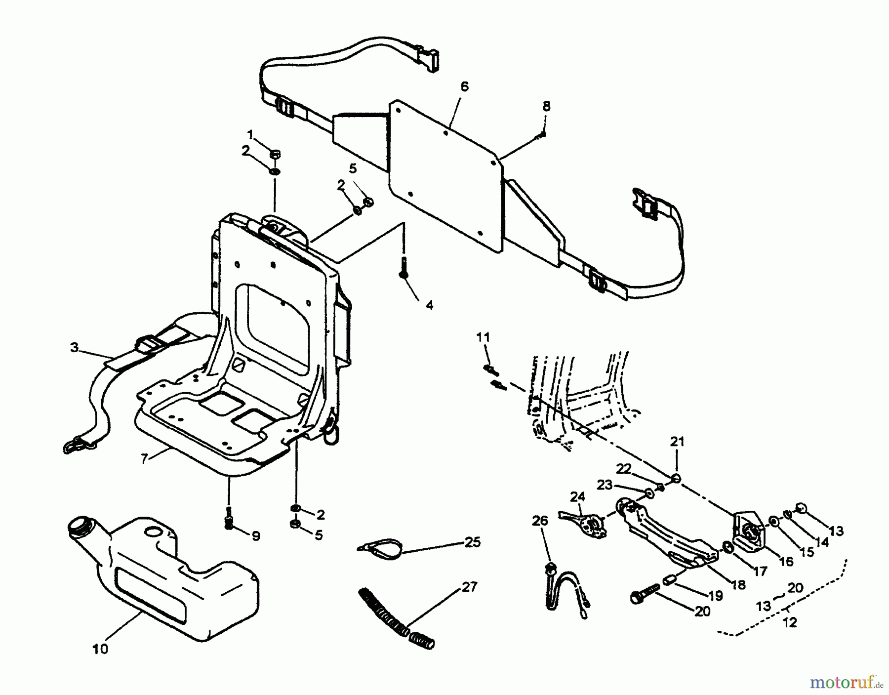 Husqvarna Bläser / Sauger / Häcksler / Mulchgeräte 155 BF - Husqvarna Backpack Blower (2001-04 & After) (California) Frame / Throttle