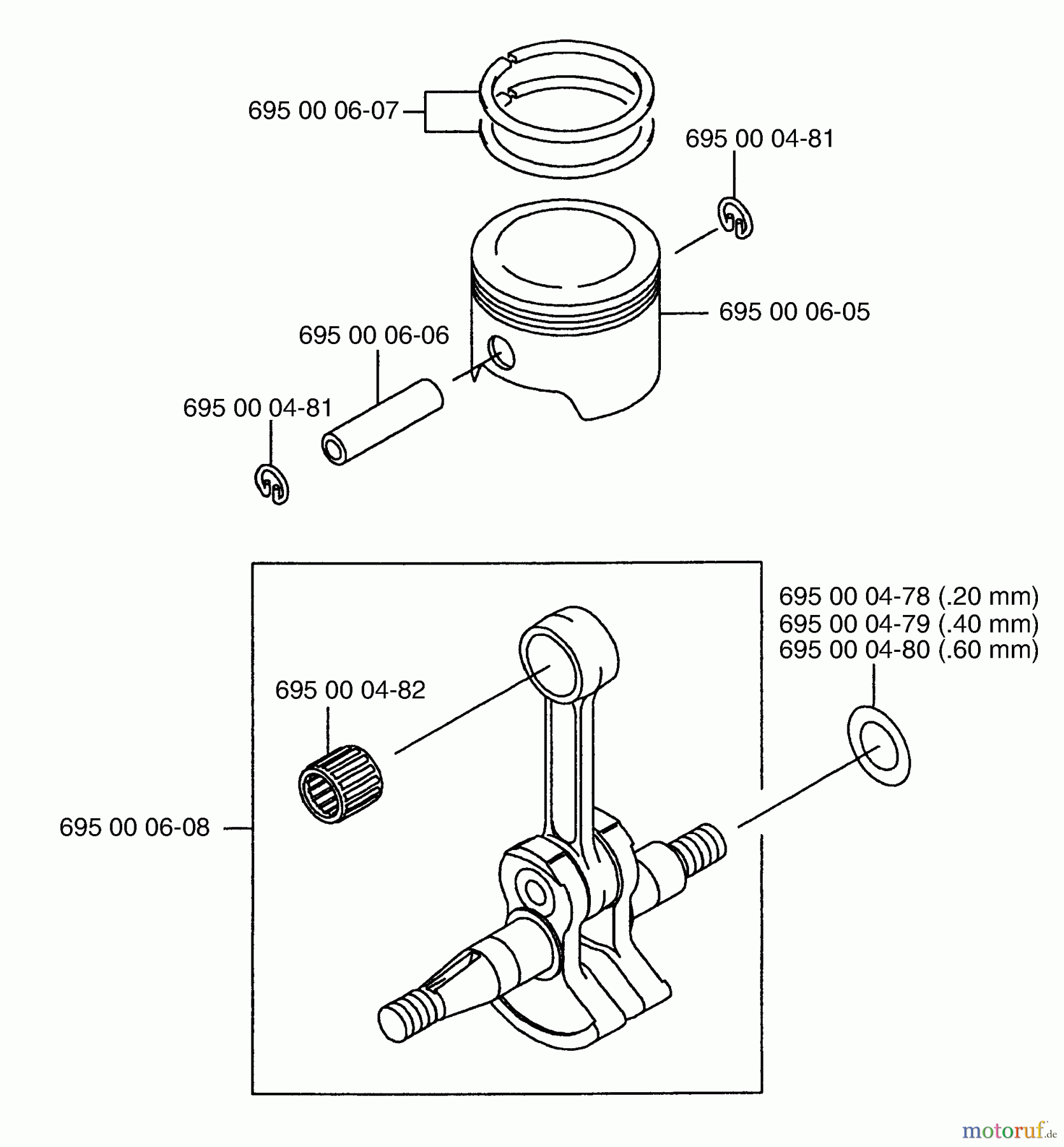  Husqvarna Bläser / Sauger / Häcksler / Mulchgeräte 155 BF - Husqvarna Backpack Blower (2001-04 & After) (California) Piston / Crankshaft