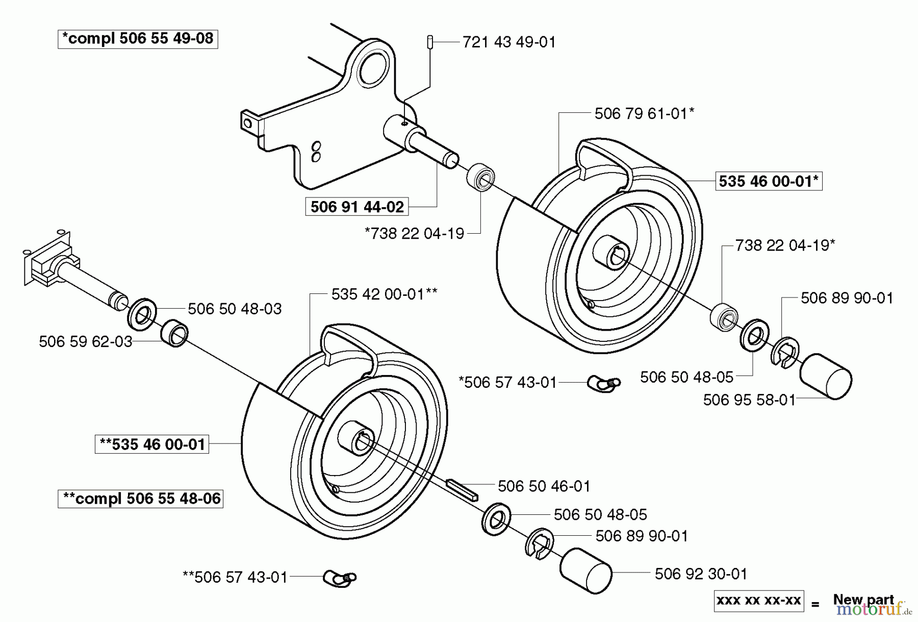 Husqvarna Reitermäher, Motor hinten Rider 15-V2 - Husqvarna Rear-Engine Rider (2003-01 & After) Wheel/Tire