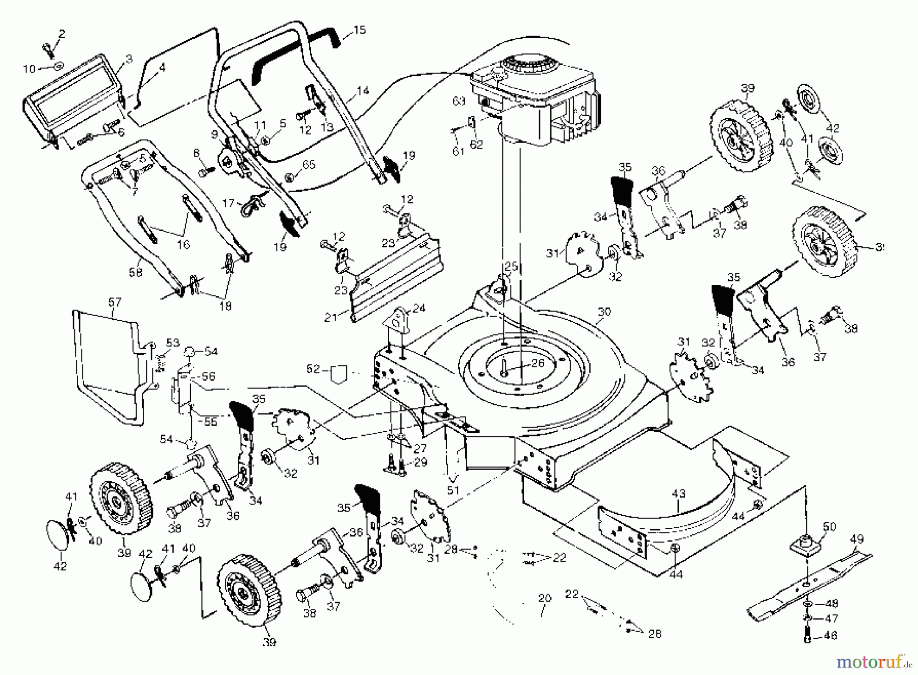 Husqvarna Rasenmäher 51 D (954065701A) - Husqvarna Walk-Behind Mower (1994-07 & After) 20