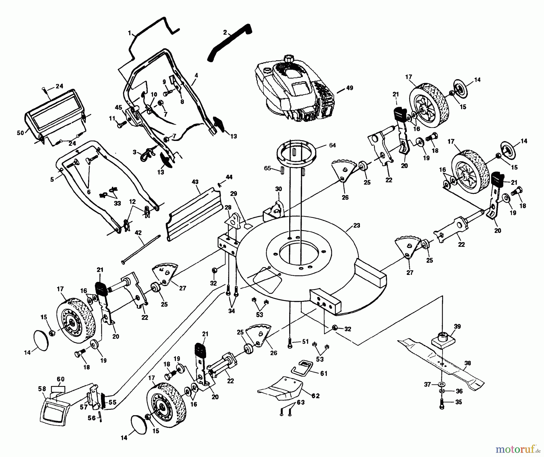 Husqvarna Rasenmäher 51 MDT (954140034A) - Husqvarna Walk-Behind Mower (1997-07 & After) Rotary Lawn Mower