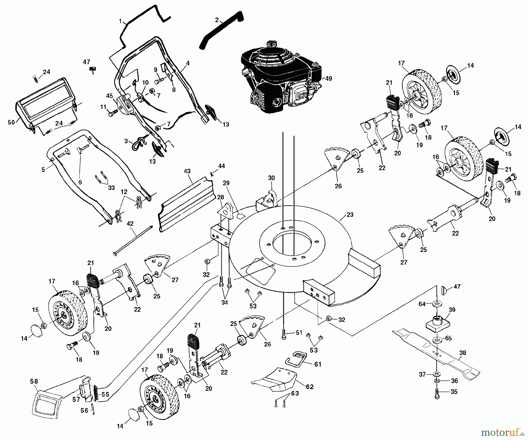 Husqvarna Rasenmäher 510 MD (654140053A) - Husqvarna Walk-Behind Mower (1999-03 & After) Rotary Lawn Mower