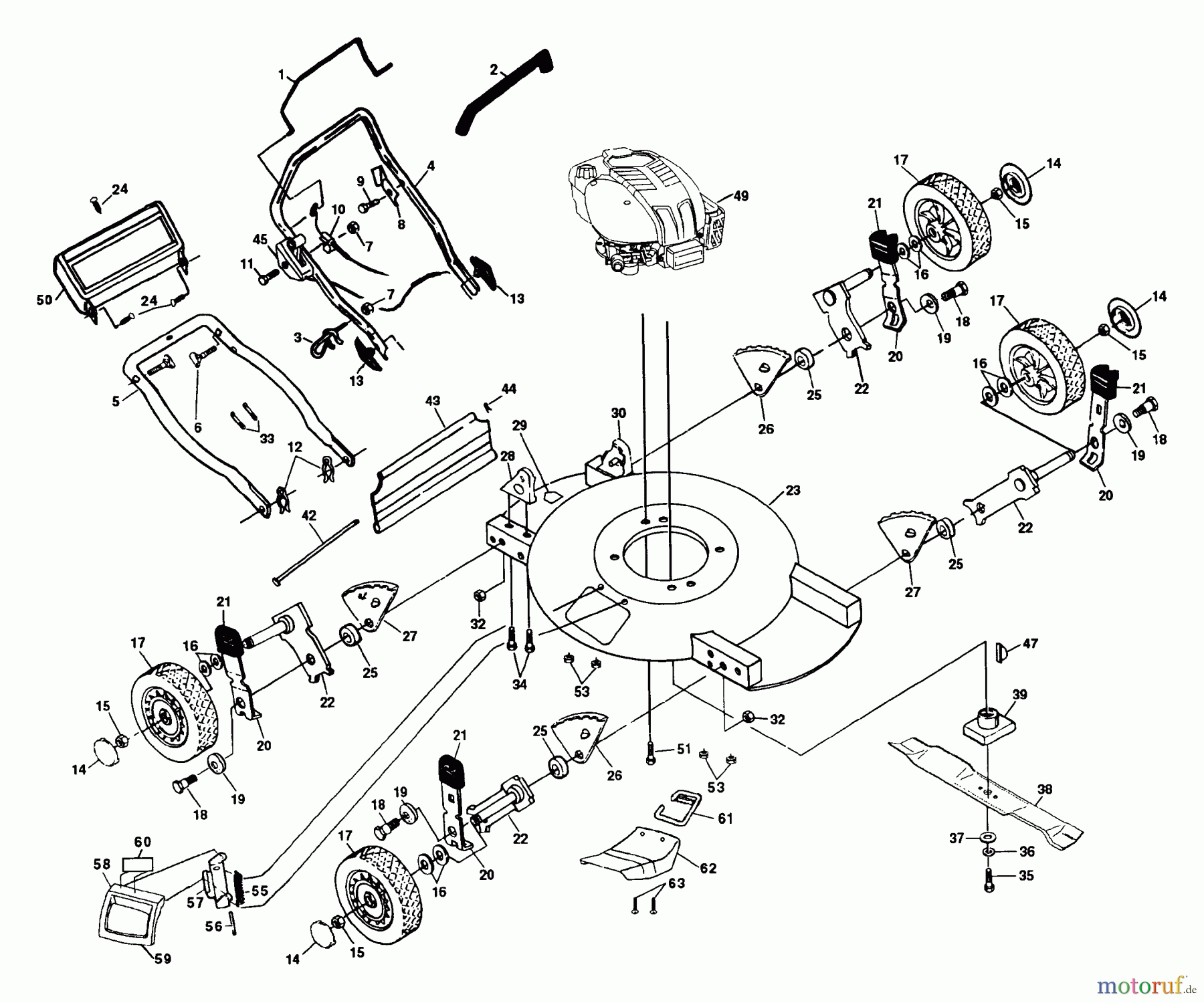 Husqvarna Rasenmäher 510 MD (954140052A) - Husqvarna Walk-Behind Mower (1998-02 & After) Rotary Lawn Mower