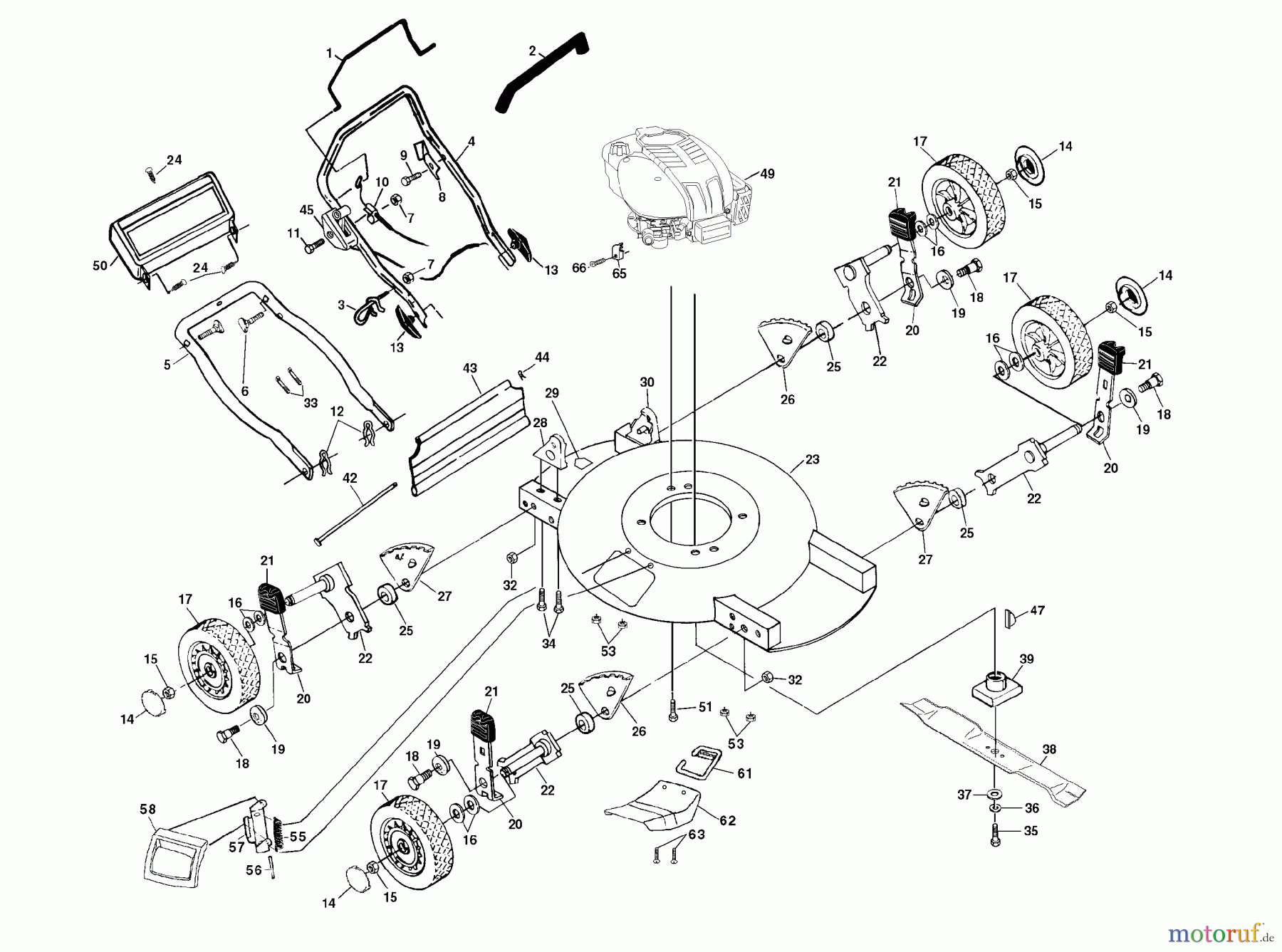 Husqvarna Rasenmäher 510 MD (954140052B) - Husqvarna Walk-Behind Mower (1999-04 & After) Rotary Lawn Mower
