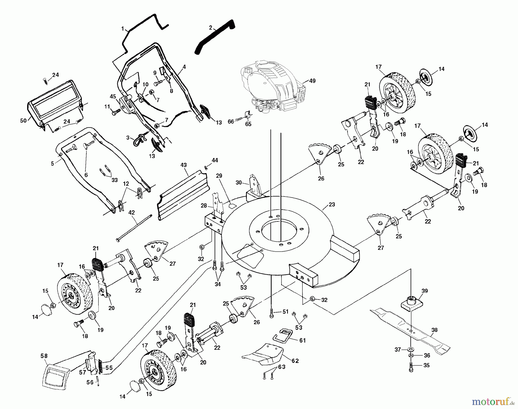 Husqvarna Rasenmäher 510 MD (954140052D) - Husqvarna Walk-Behind Mower (2000-01 & After) Rotary Lawn Mower