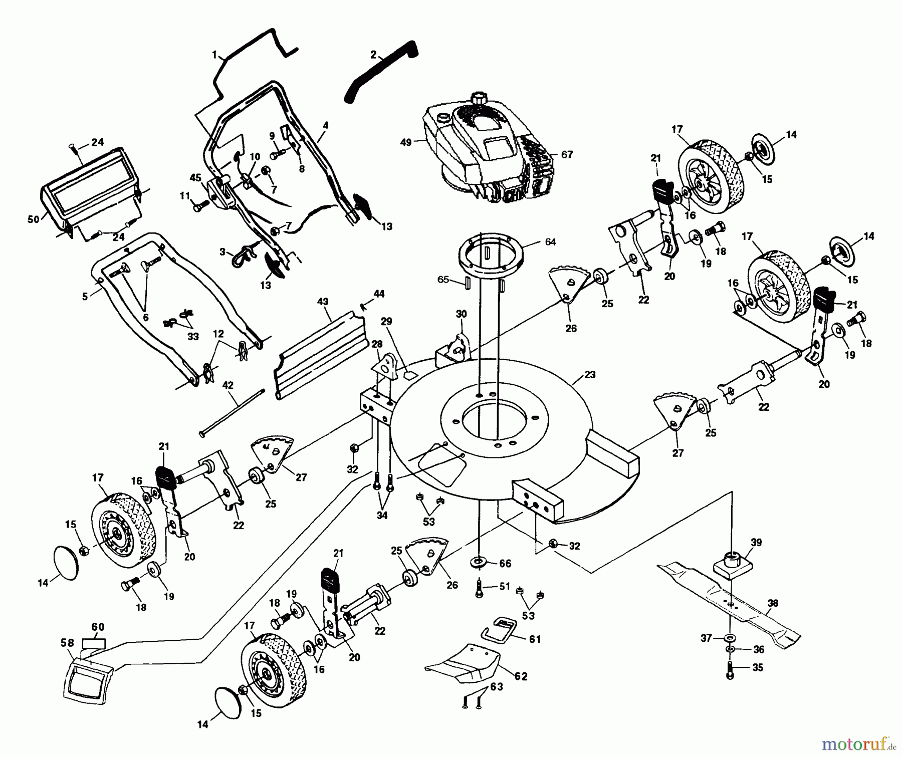 Husqvarna Rasenmäher 510 MDT (954140054A) - Husqvarna Walk-Behind Mower (1998-02 & After) Rotary Lawn Mower