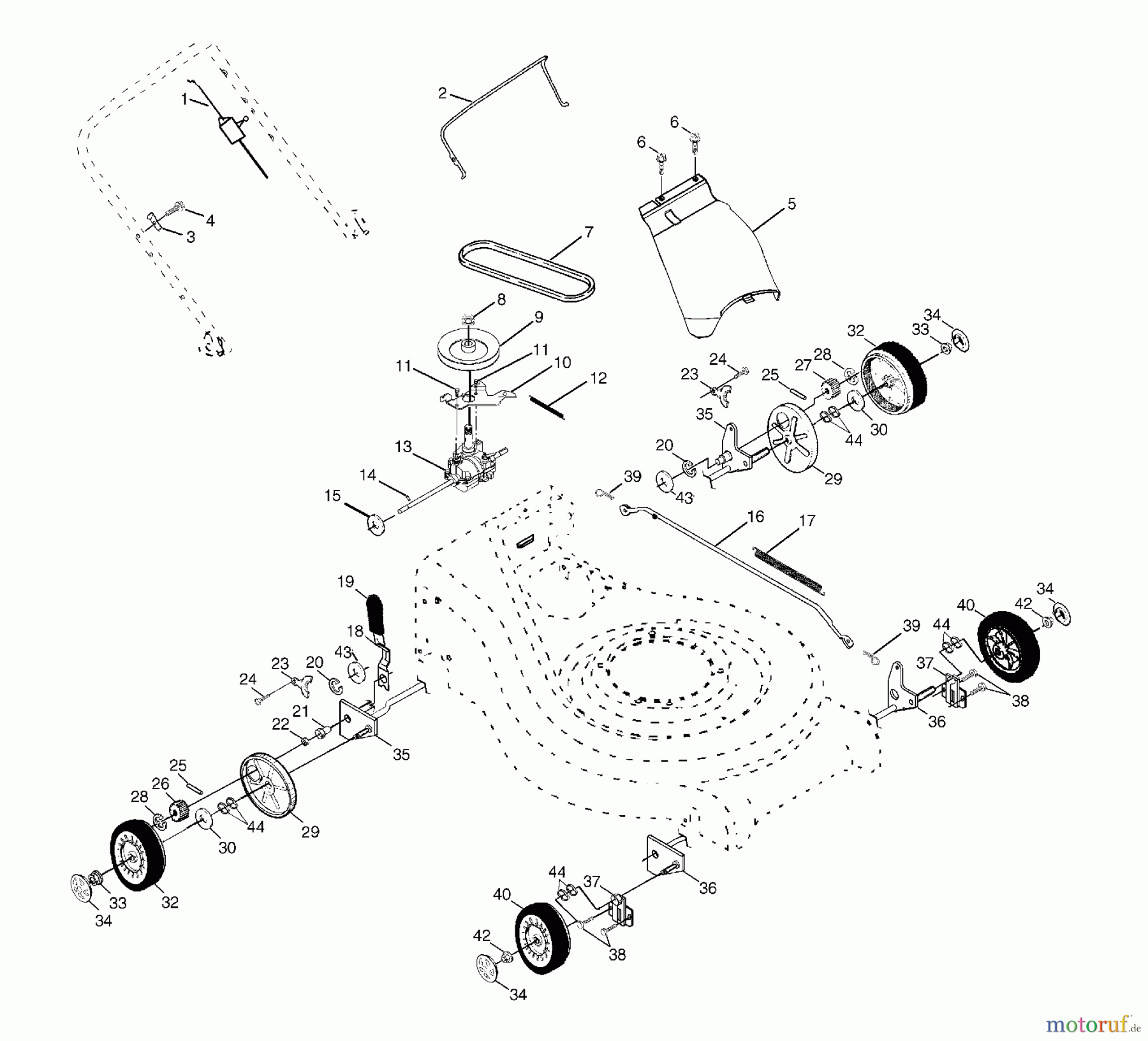 Husqvarna Rasenmäher 530 RS (954140072A) - Husqvarna Walk-Behind Mower (1999-03 & After) Wheels And Transmission