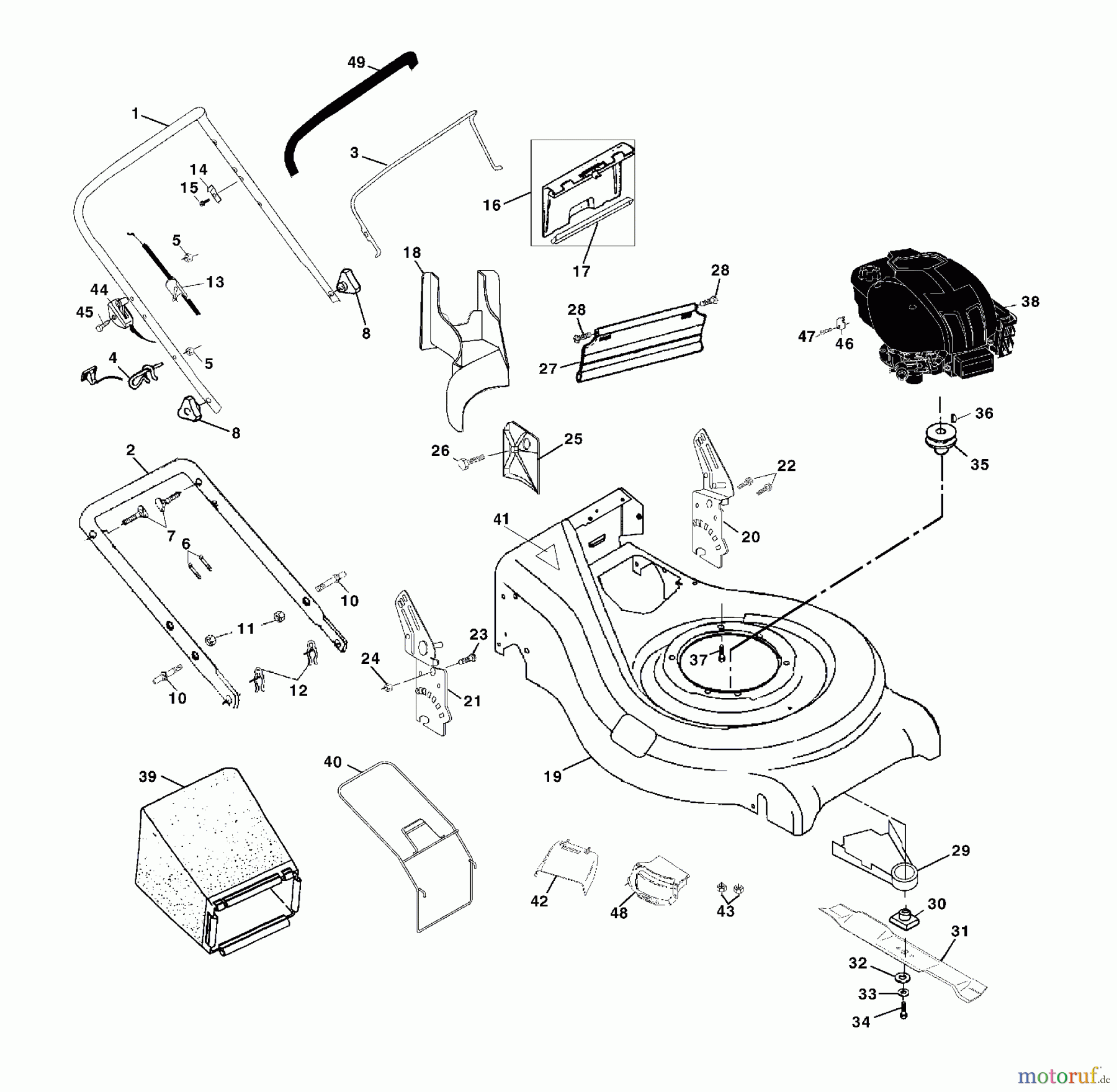 Husqvarna Rasenmäher 530 RS (954140072D) - Husqvarna Walk-Behind Mower (1999-12 & After) Main Assy.