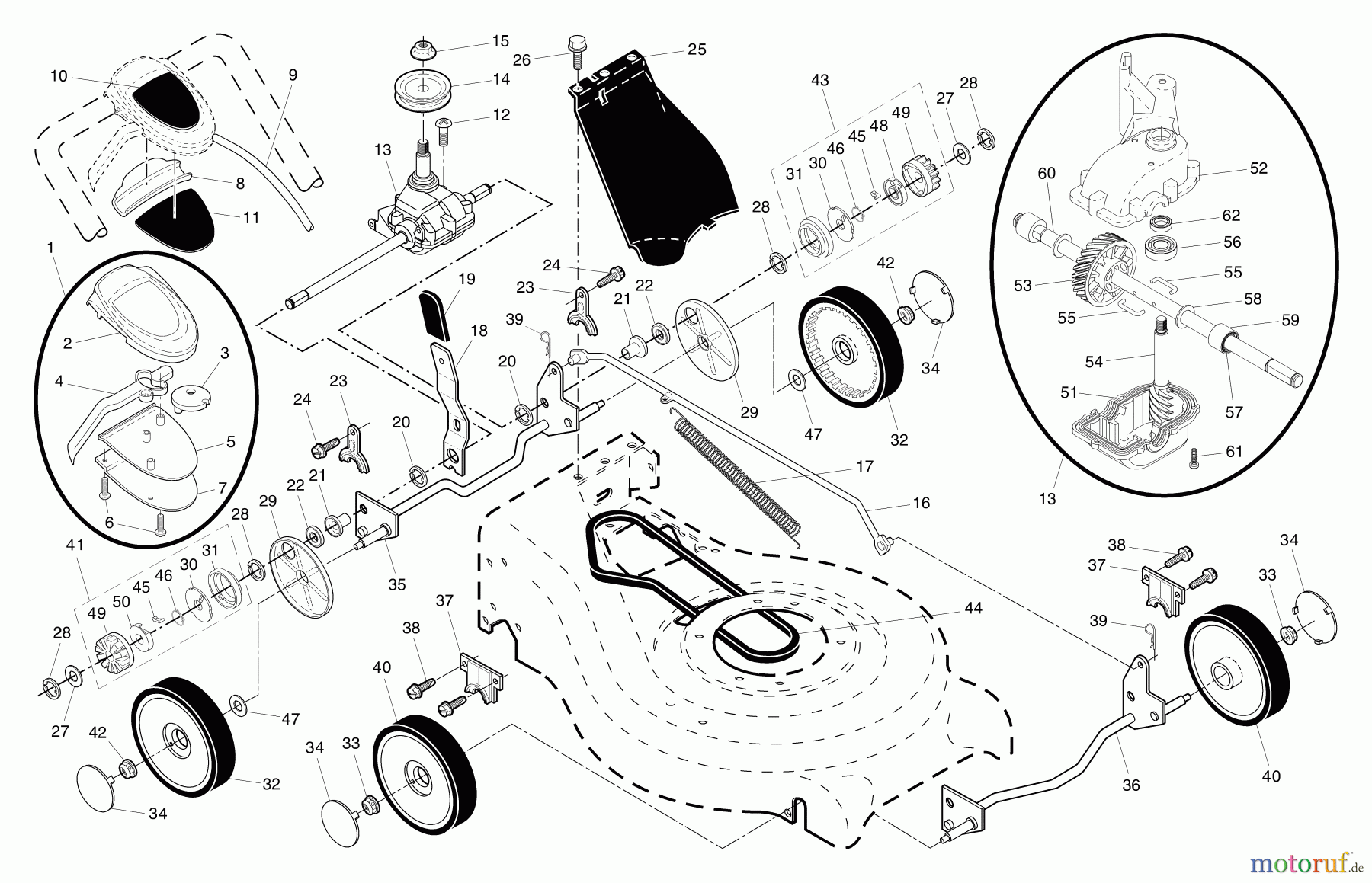 Husqvarna Rasenmäher 5521 BBC (96145000200) - Husqvarna Walk-Behind Mower (2005-05 & After) Drive Assembly