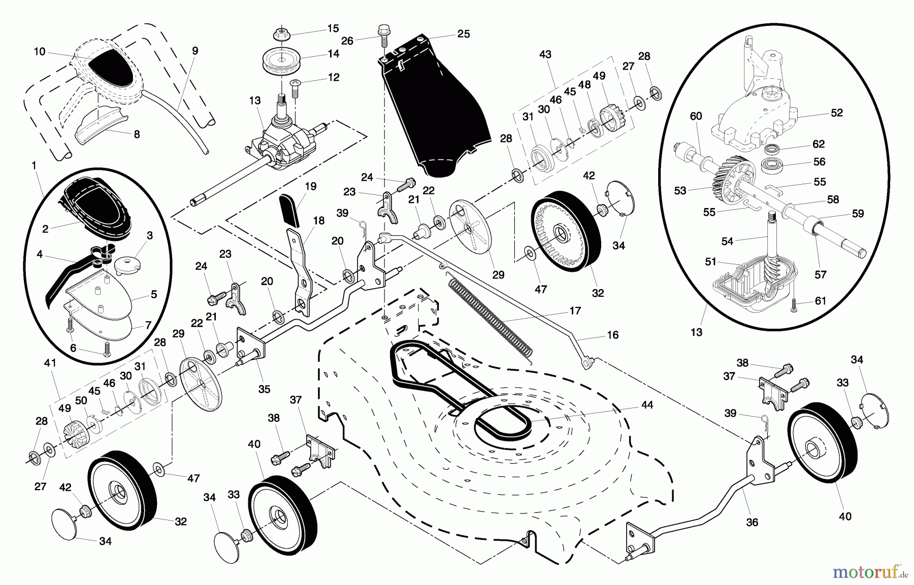 Husqvarna Rasenmäher 5521 BBC (96145000202) - Husqvarna Walk-Behind Mower (2005-06 & After) Drive Assembly