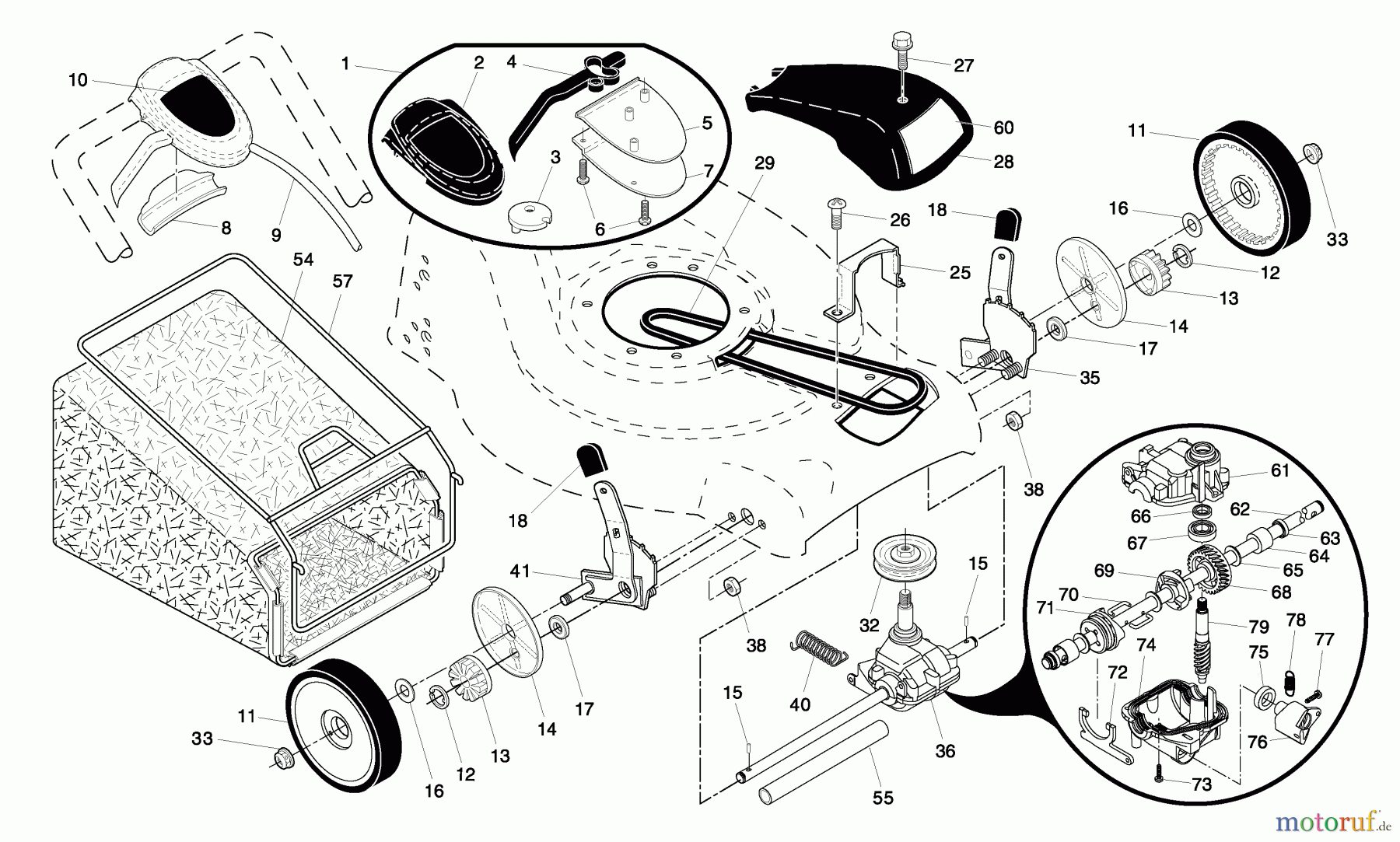 Husqvarna Rasenmäher 5521 CHV (96143000104) - Husqvarna Walk-Behind Mower (2006-08 & After) Drive Assembly