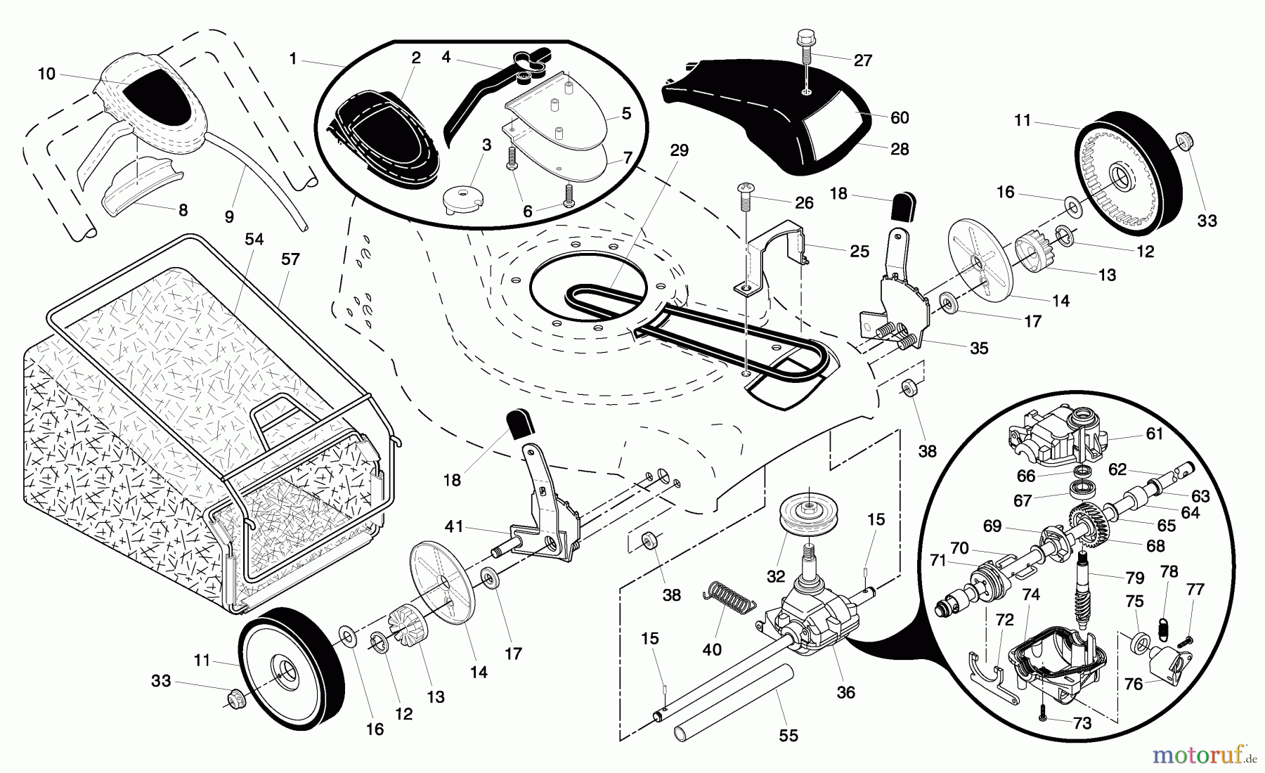 Husqvarna Rasenmäher 5521 CHV (96143000105) - Husqvarna Walk-Behind Mower (2006-12 & After) Drive Assembly