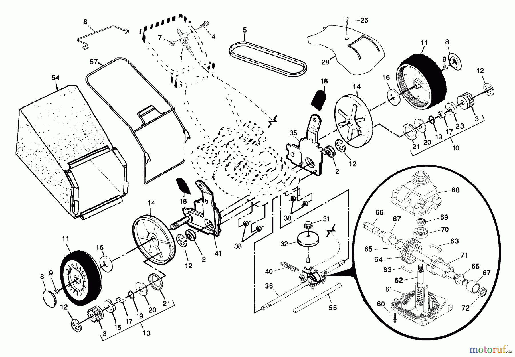  Husqvarna Rasenmäher 5521 CHVA (954223883) - Husqvarna Walk-Behind Mower (2004-07 & After) Drive Assembly