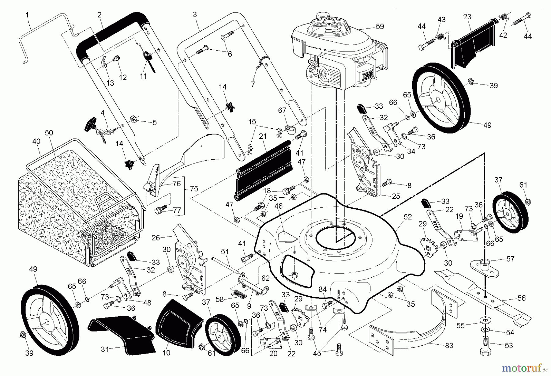 Husqvarna Rasenmäher 5521 CM (384506) - Husqvarna Walk-Behind Mower (2012-01 & After) FRAME ENGINE_B