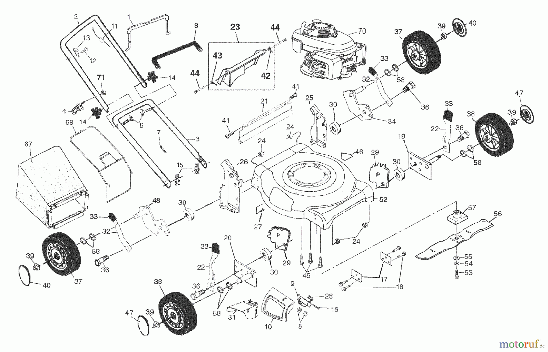 Husqvarna Rasenmäher 5521 CMA (954223487) - Husqvarna Walk-Behind Mower (2002-11 & After) General Assembly