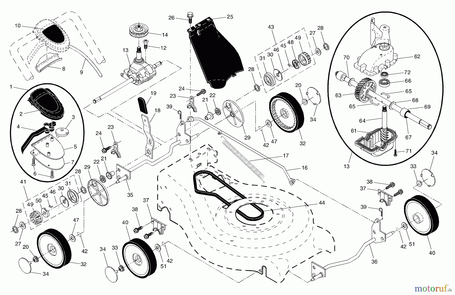 Husqvarna Rasenmäher 5521 RS (96143000202) - Husqvarna Walk-Behind Mower (2005-05 & After) Drive Assembly