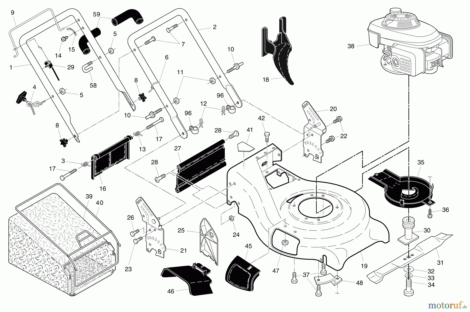 Husqvarna Rasenmäher 5521 RS (96143000207) - Husqvarna Walk-Behind Mower (2007-11 & After) Repair Parts #1