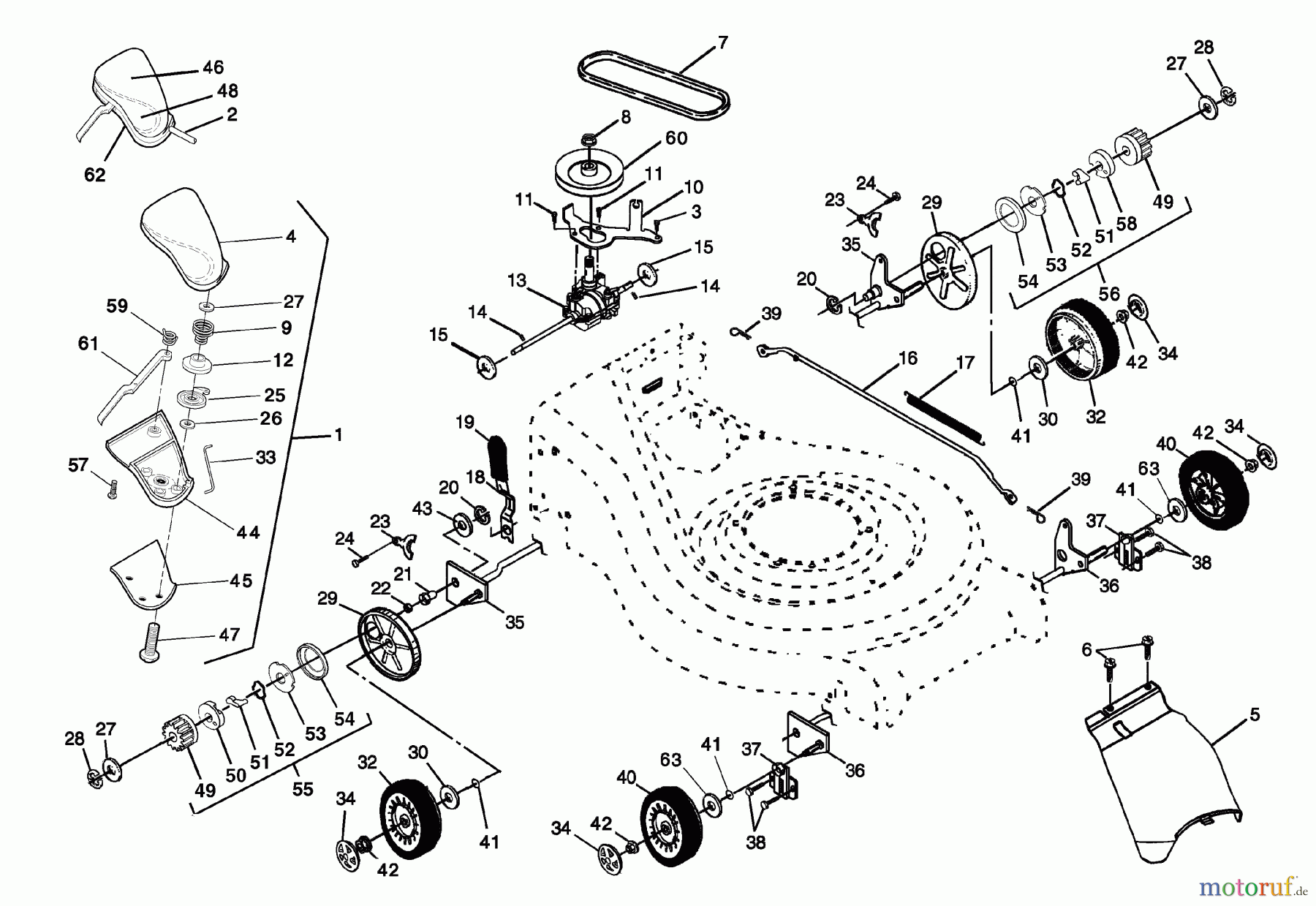 Husqvarna Rasenmäher 5521 RSA (954223470) - Husqvarna Walk-Behind Mower (2003-09 & After) Drive Assembly