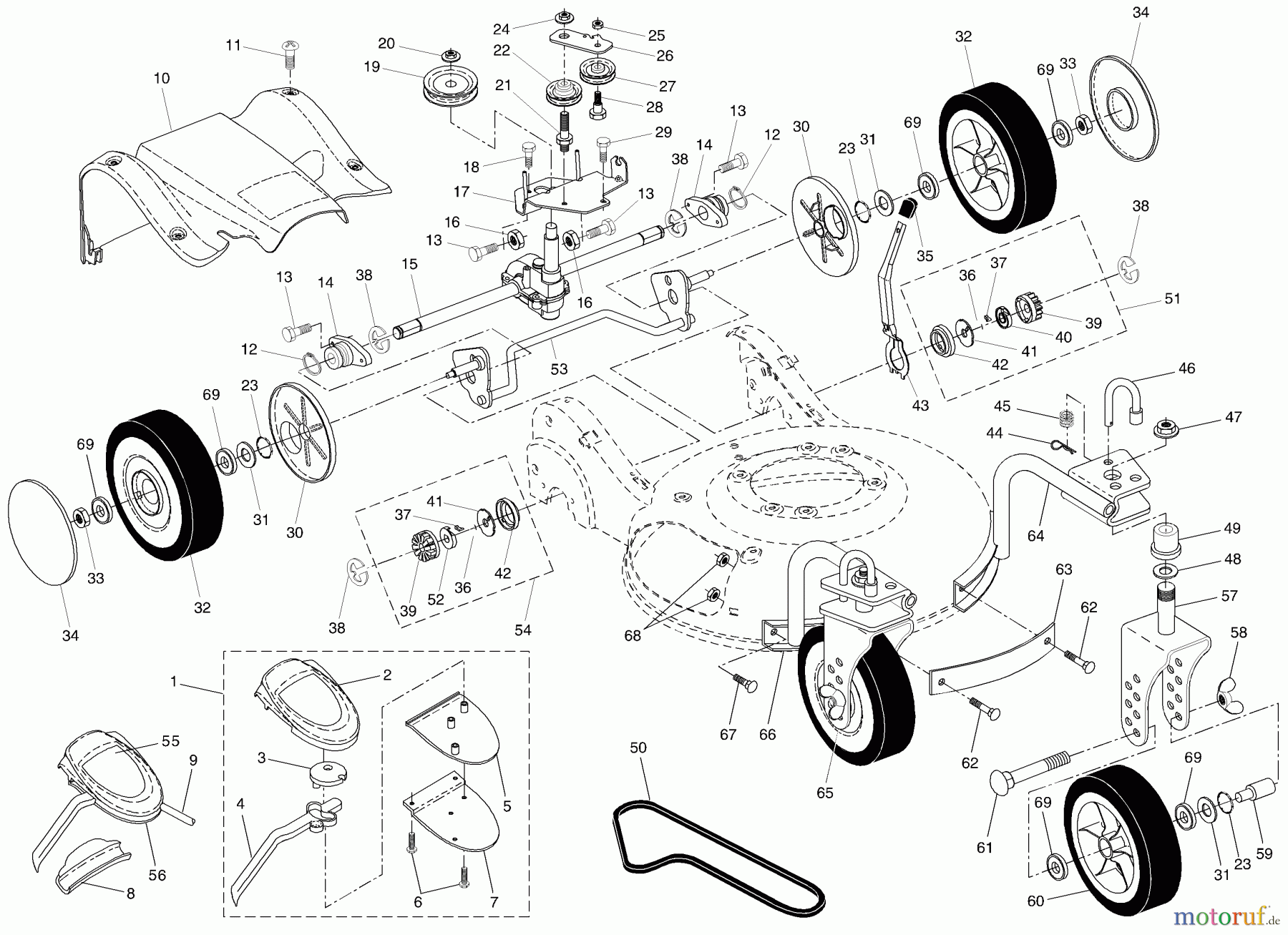 Husqvarna Rasenmäher 55C21 HVA (954223890) - Husqvarna Walk-Behind Mower (2003-12 to 2003-12) Drive Assembly