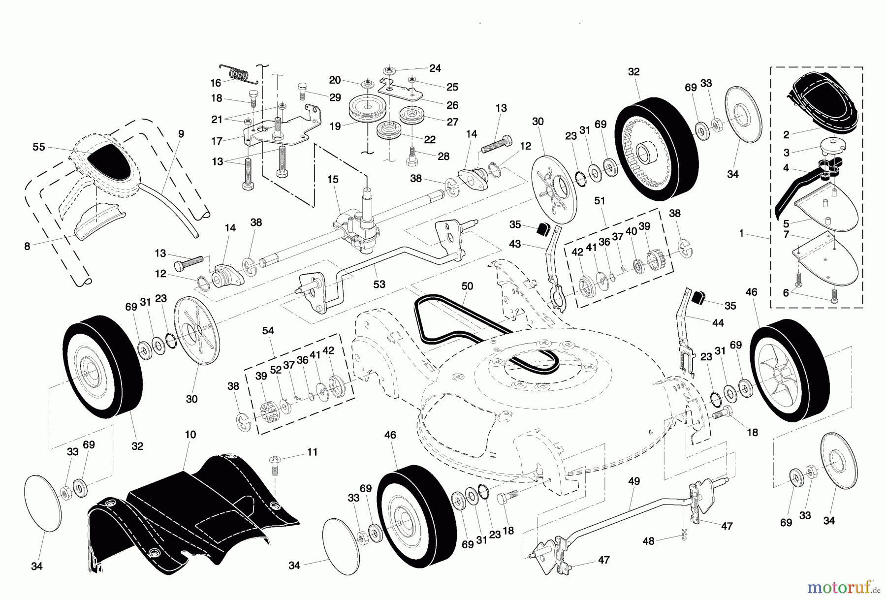 Husqvarna Rasenmäher 55R21 HV (96143000501) - Husqvarna Walk-Behind Mower (2005-02 & After) Drive Control Assembly