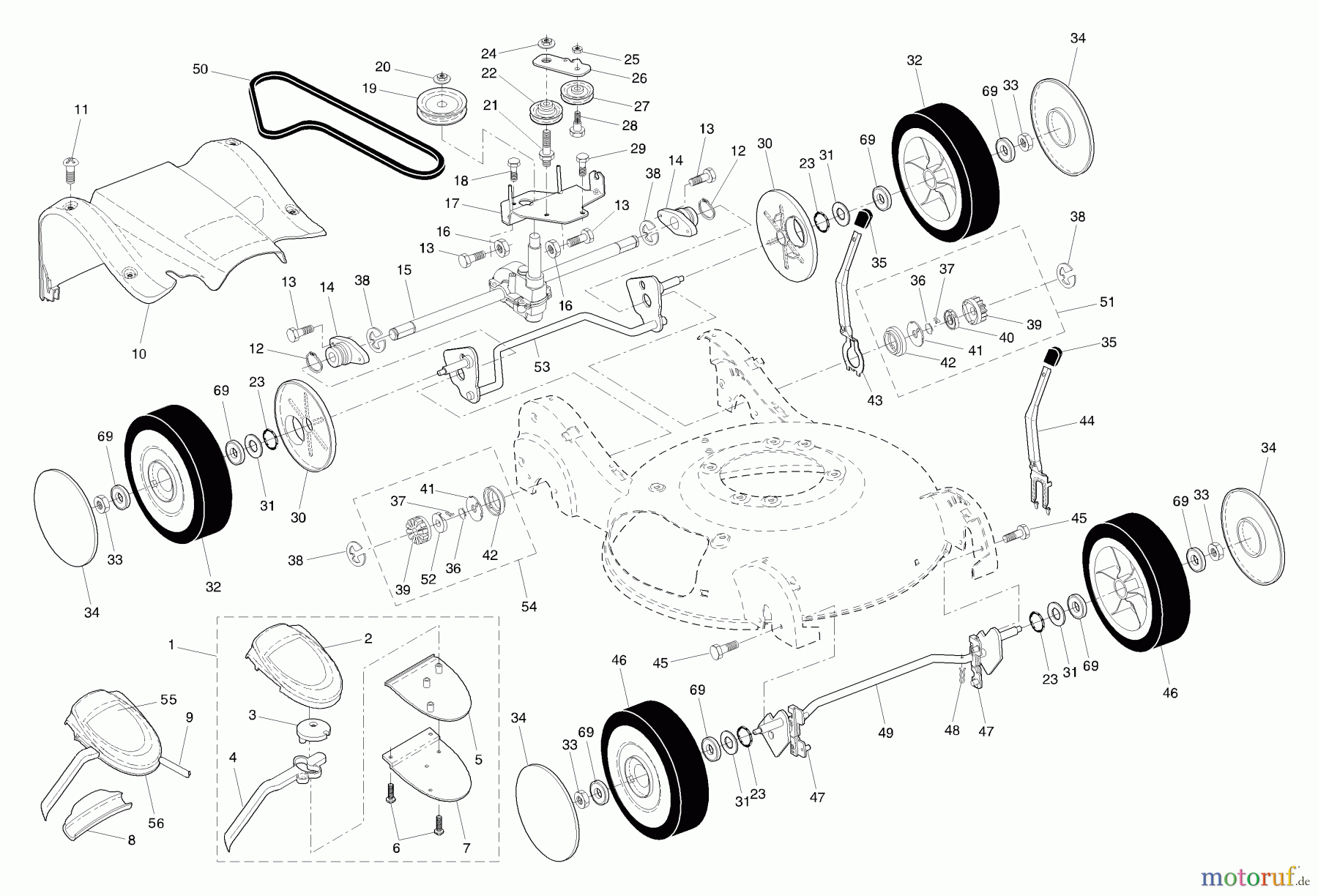 Husqvarna Rasenmäher 55R21 HVC (954223210) - Husqvarna Walk-Behind Mower (2003-12 & After) Drive Assembly