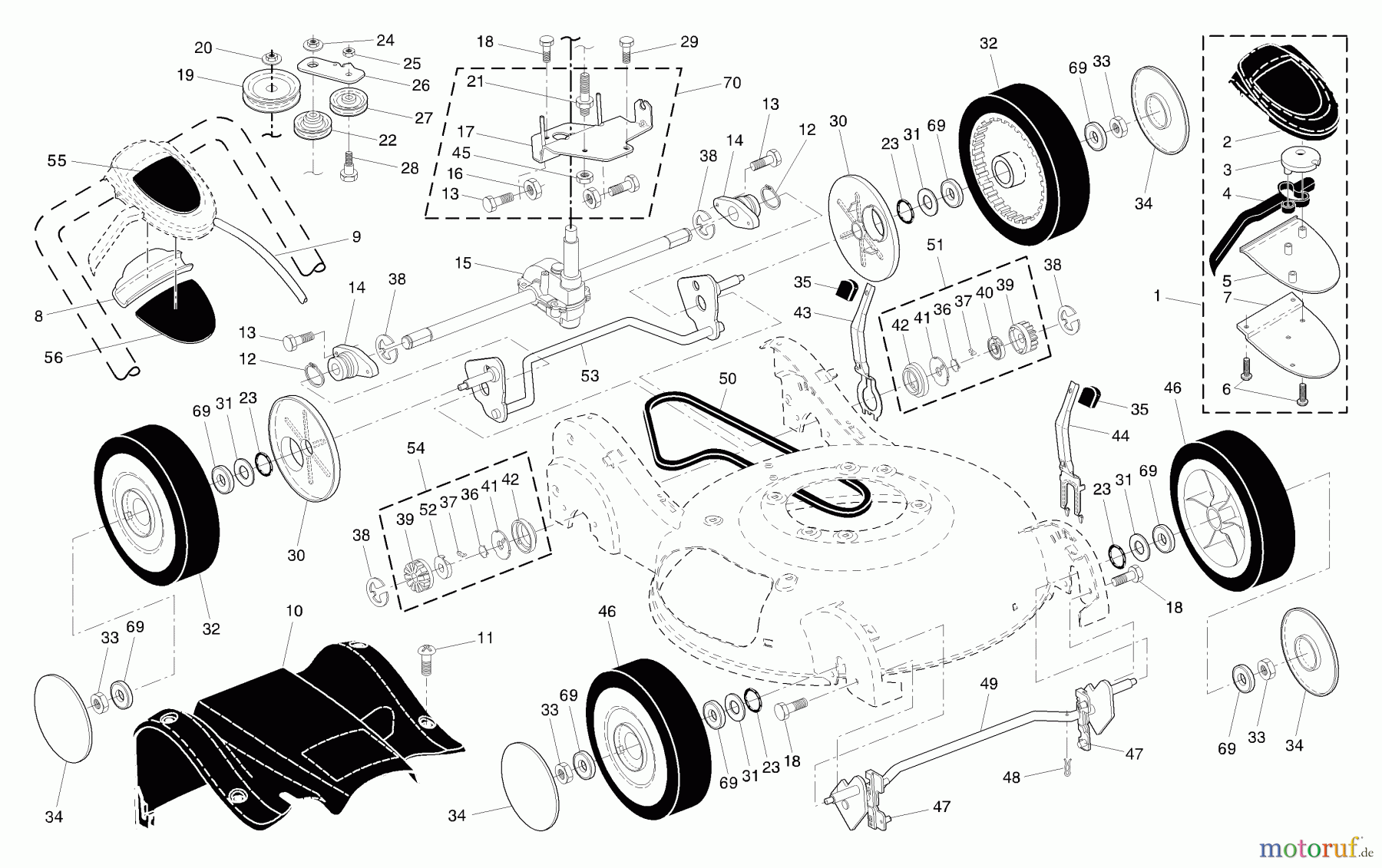 Husqvarna Rasenmäher 55R21 HVL (96145000100) - Husqvarna Walk-Behind Mower (2004-11 & After) Drive Control Assembly