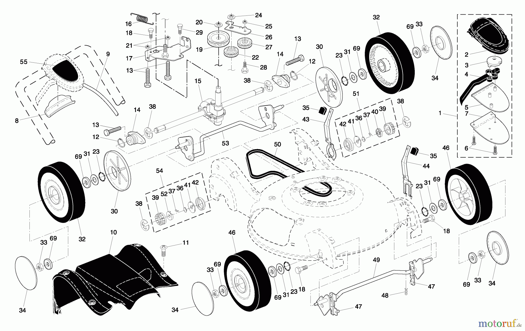 Husqvarna Rasenmäher 55R21 HVL (96145000102) - Husqvarna Walk-Behind Mower (2004-12 & After) Drive Assembly