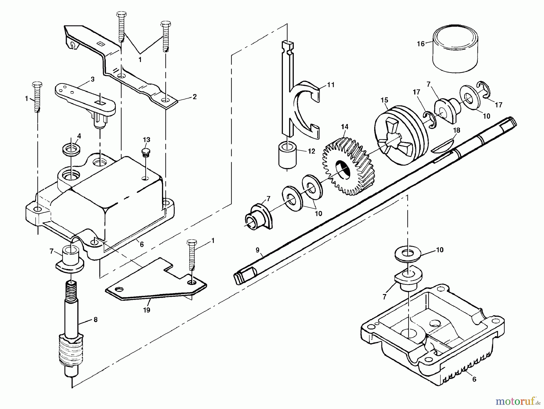 Husqvarna Rasenmäher 56 DHS (954069101B) - Husqvarna Walk-Behind Mower (1995-08 & After) Gear Case Assembly P/N 532702510