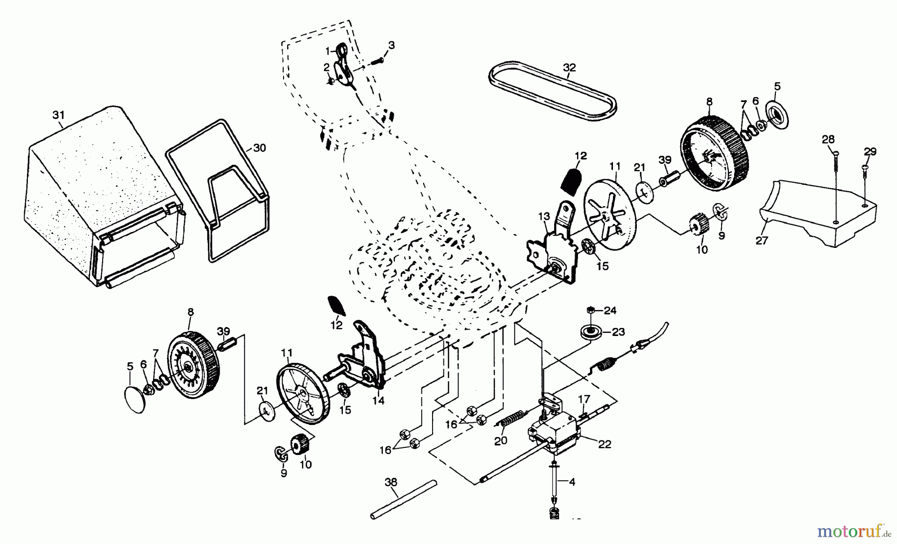 Husqvarna Rasenmäher 56 HST (954140040A) - Husqvarna Walk-Behind Mower (1997-07 & After) Rotary Lawn Mower (Part 2)