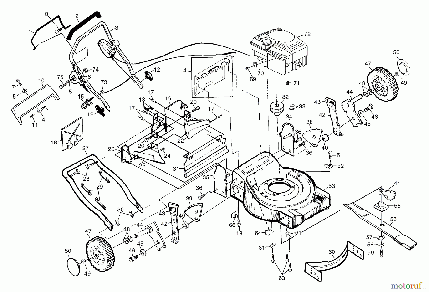 Husqvarna Rasenmäher 56 SF (954066101B) - Husqvarna Walk-Behind Mower (1995-04 & After) General Assembly