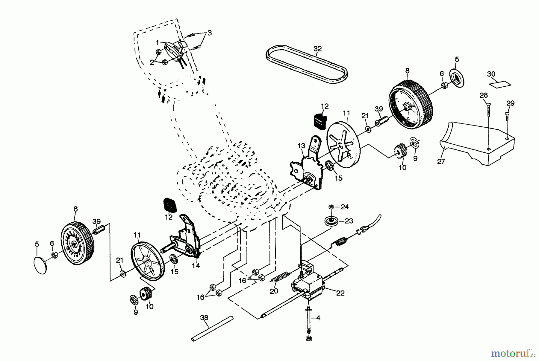 Husqvarna Rasenmäher 56 SF (954140035A) - Husqvarna Walk-Behind Mower (1996-10 & After) Drive Assembly