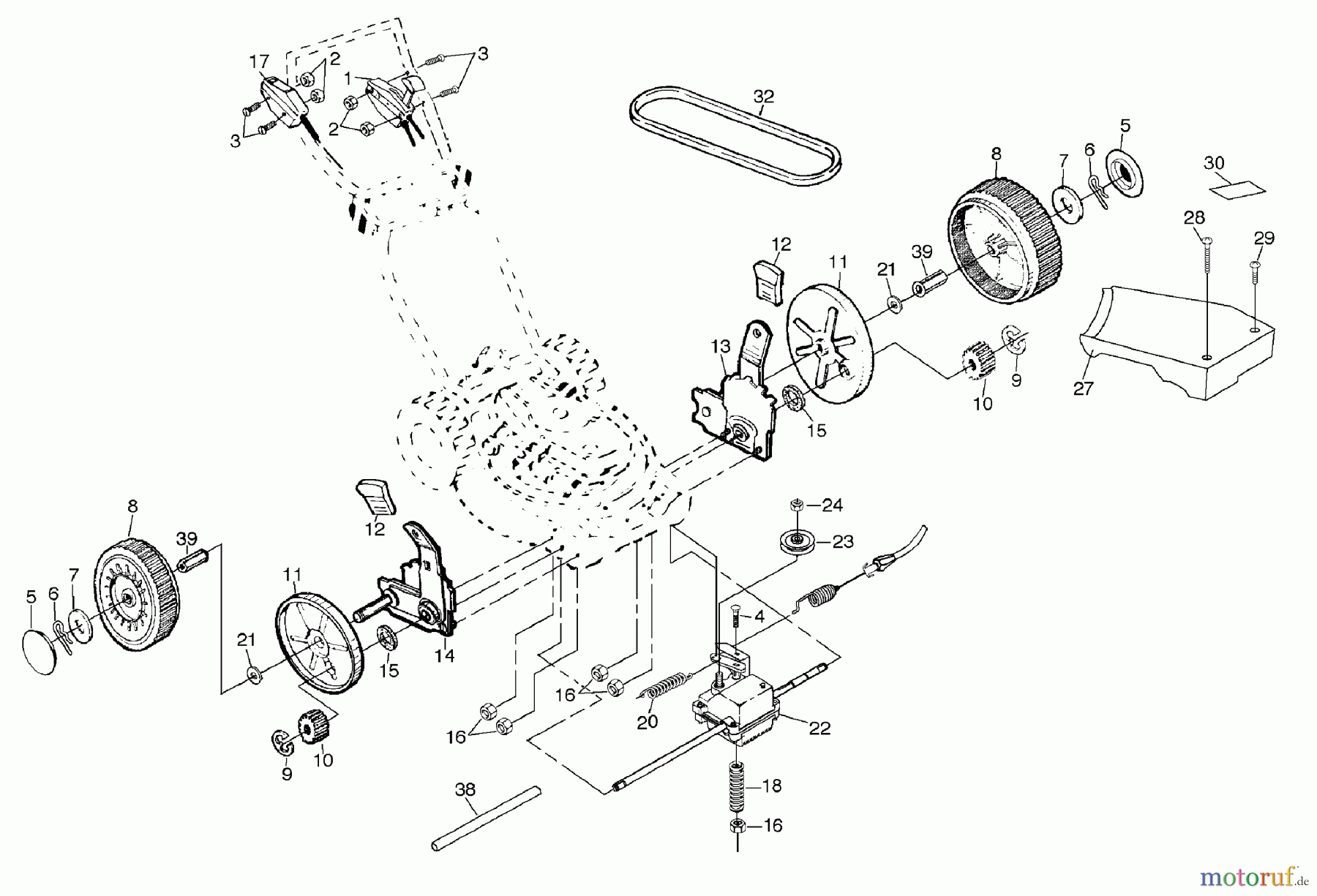 Husqvarna Rasenmäher 56 SFE (954065401A) - Husqvarna Walk-Behind Mower (1994-01 & After) Drive Assembly