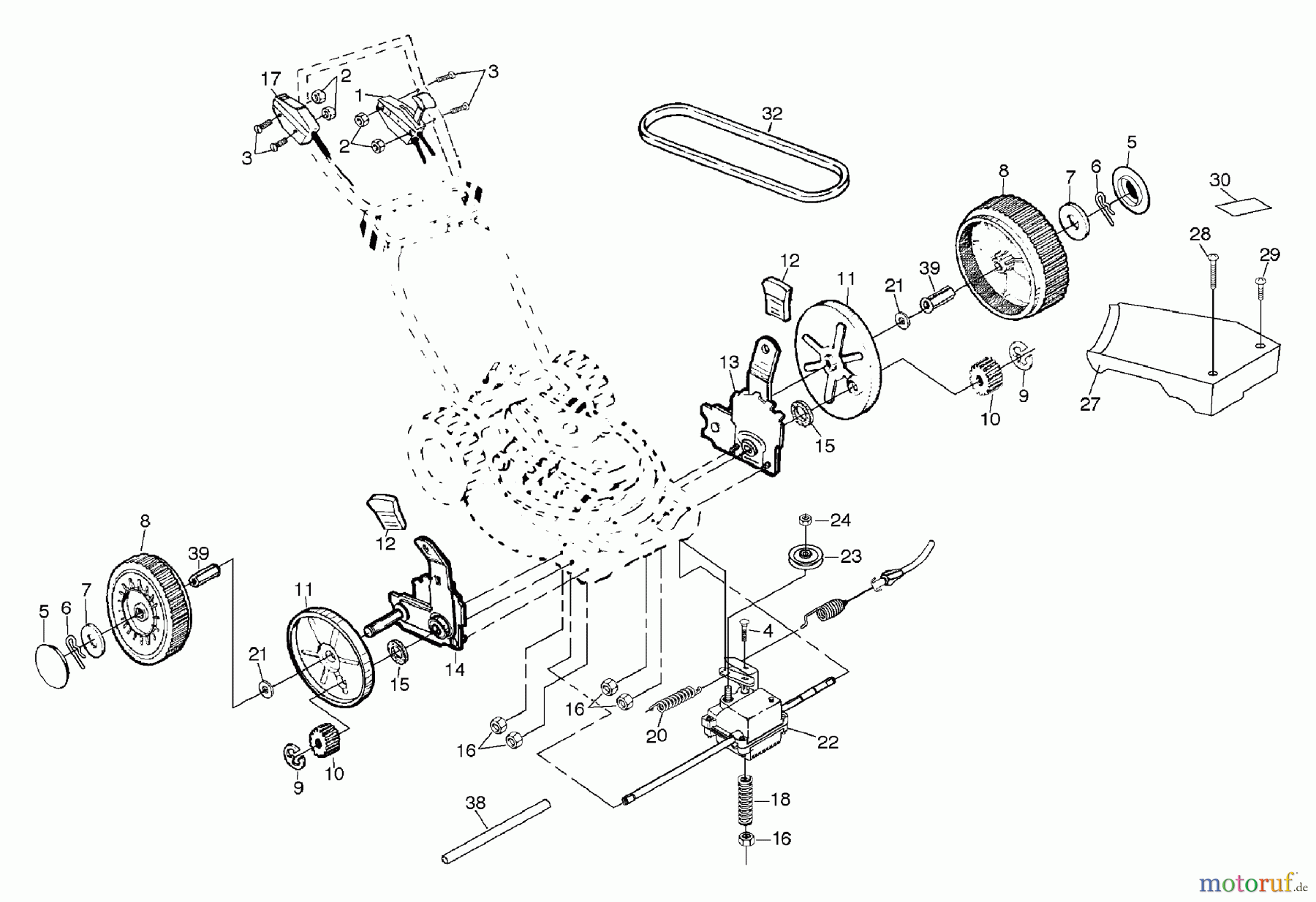 Husqvarna Rasenmäher 56 SFE (954065401B) - Husqvarna Walk-Behind Mower (1995-01 & After) Drive Assembly