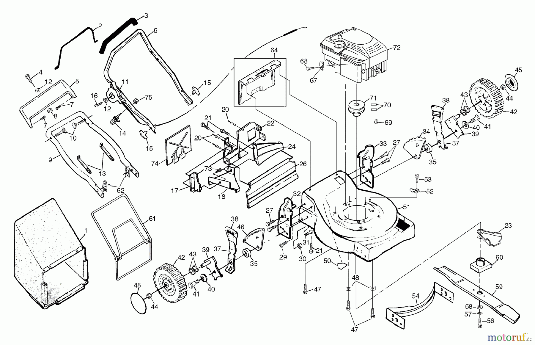 Husqvarna Rasenmäher 56 SFE (954065401B) - Husqvarna Walk-Behind Mower (1995-01 & After) General Assembly