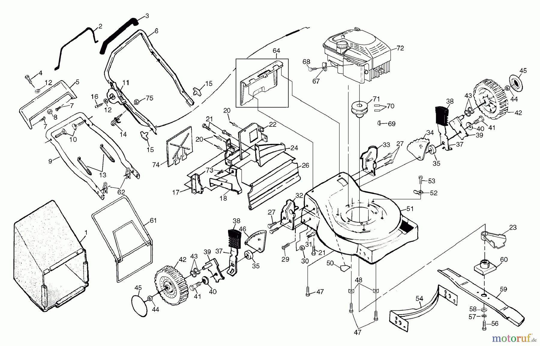 Husqvarna Rasenmäher 56 SFE (954065401C) - Husqvarna Walk-Behind Mower (1995-04 & After) General Assembly