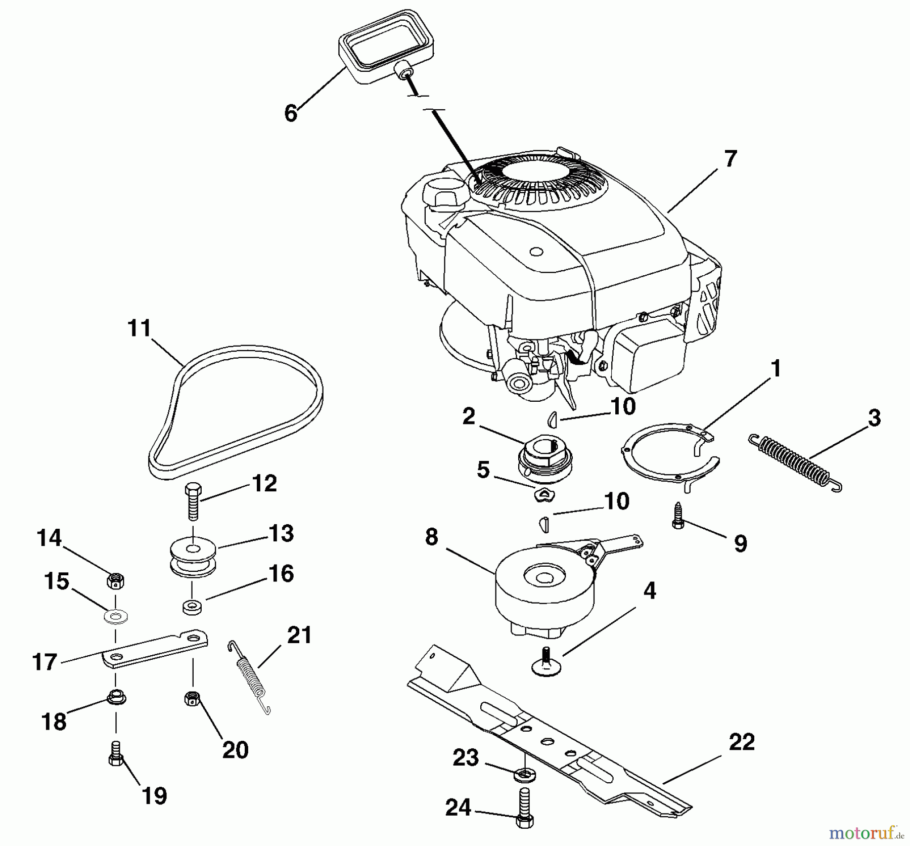  Husqvarna Rasenmäher 580 BBC (601100025) - Husqvarna Walk-Behind Mower (2000-11 to 2001-05) Engine - BBC