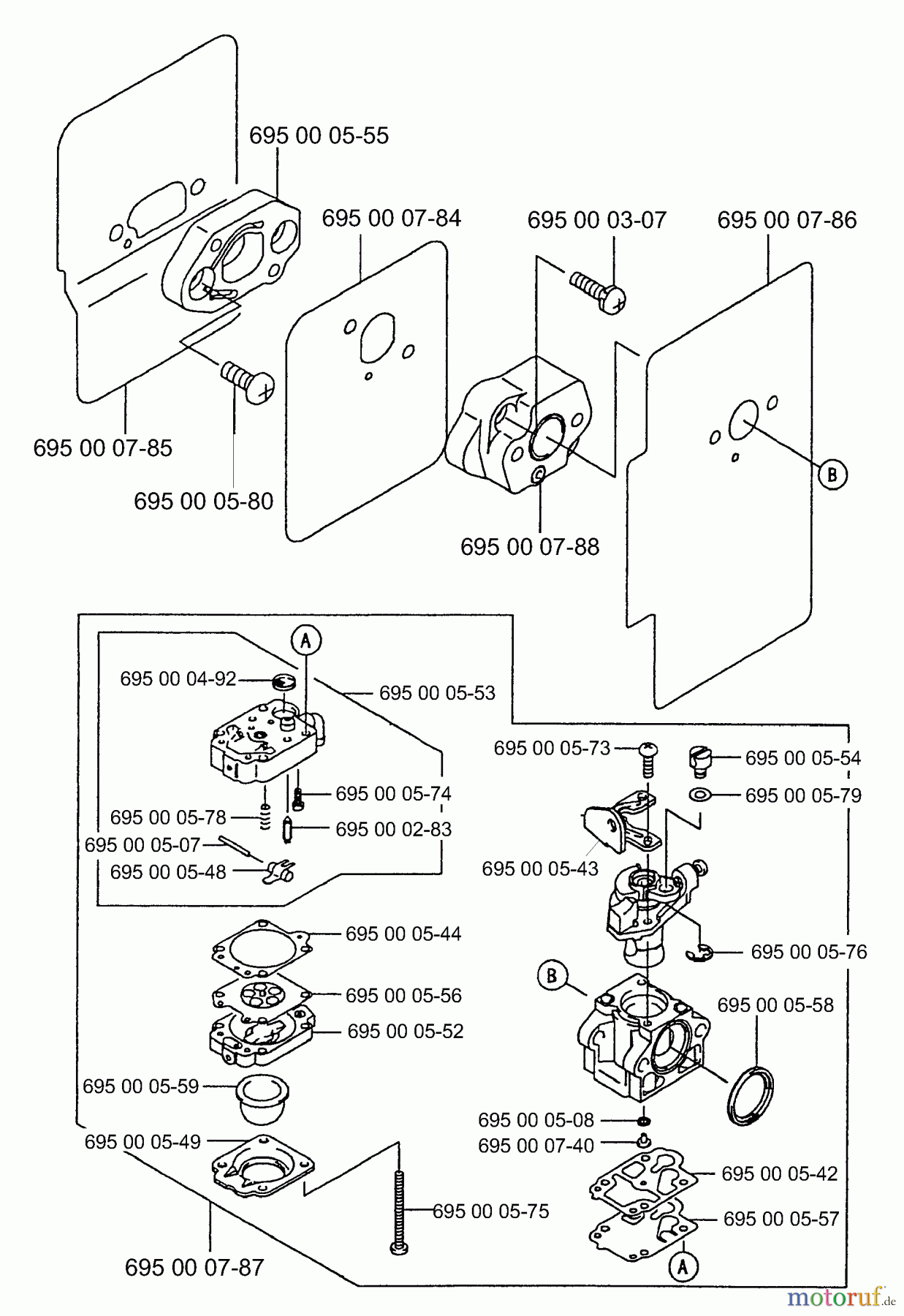 Husqvarna Bläser / Sauger / Häcksler / Mulchgeräte 165 BT - Husqvarna Backpack Blower (2001-06 & After) Carburetor