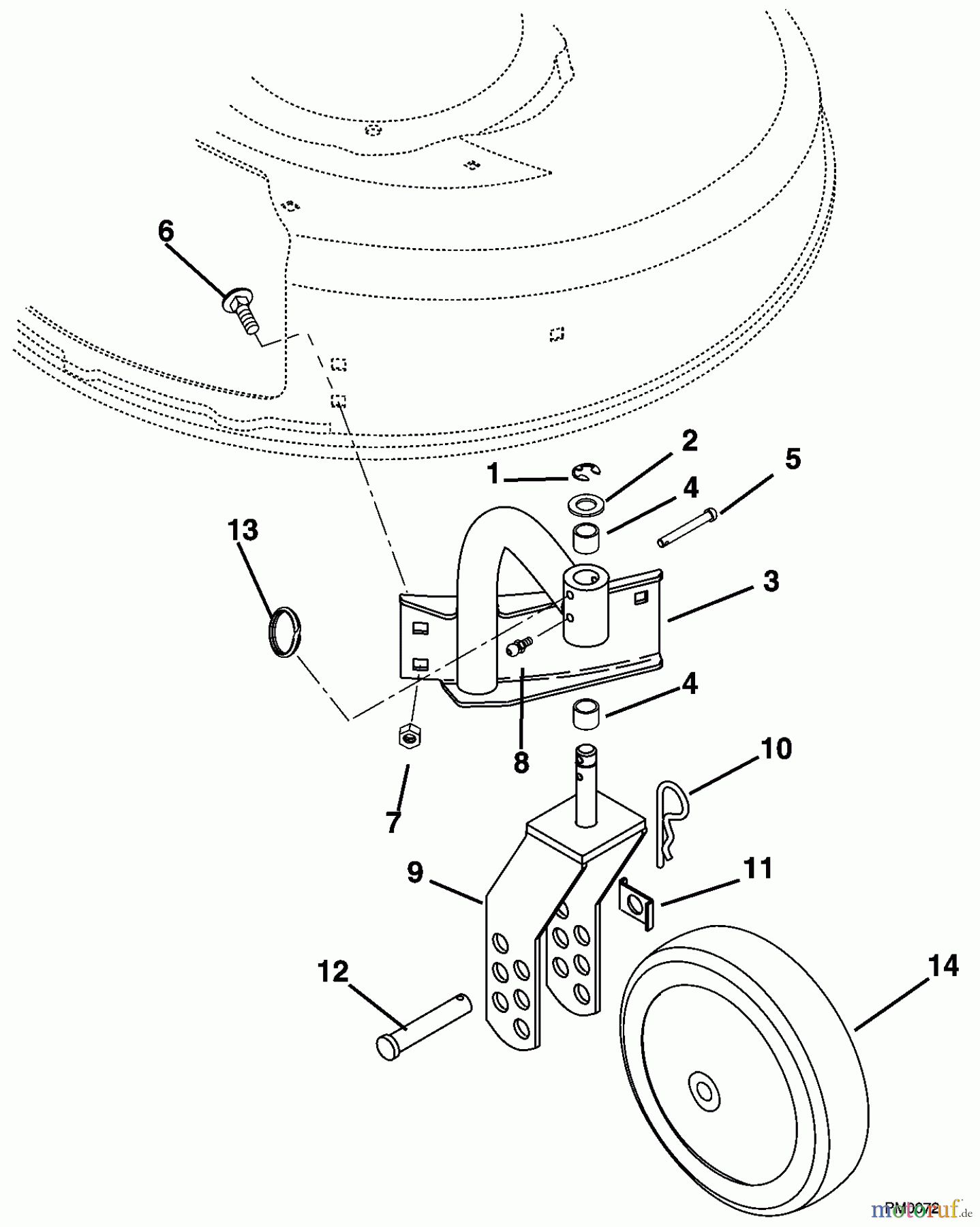 Husqvarna Rasenmäher 580 RSW (601100022) - Husqvarna Walk-Behind Mower (2000-03 to 2000-10) Swivel Wheels And Brackets