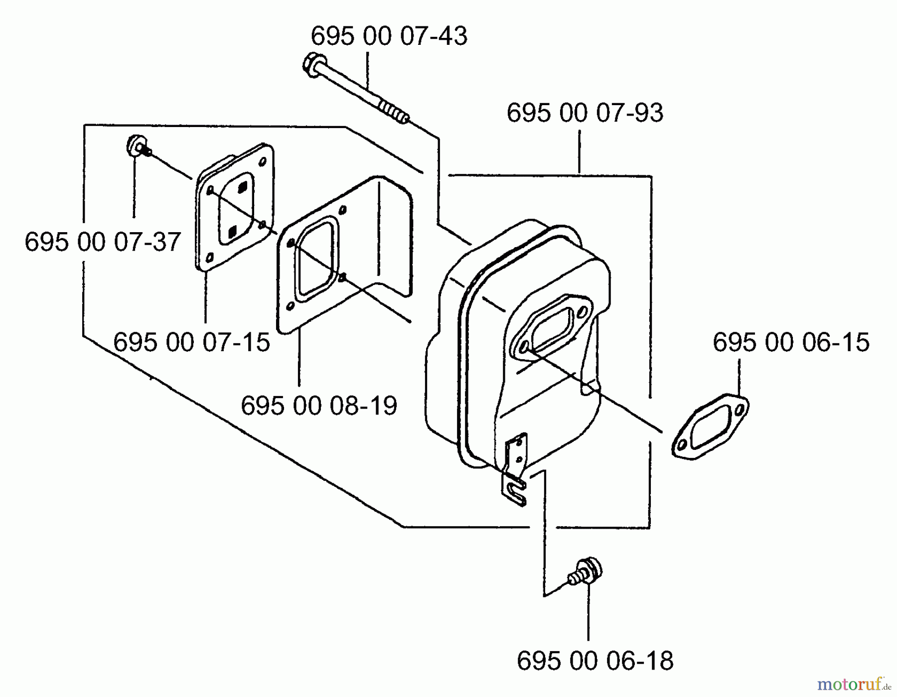  Husqvarna Bläser / Sauger / Häcksler / Mulchgeräte 165 BT - Husqvarna Backpack Blower (2001-06 & After) Muffler